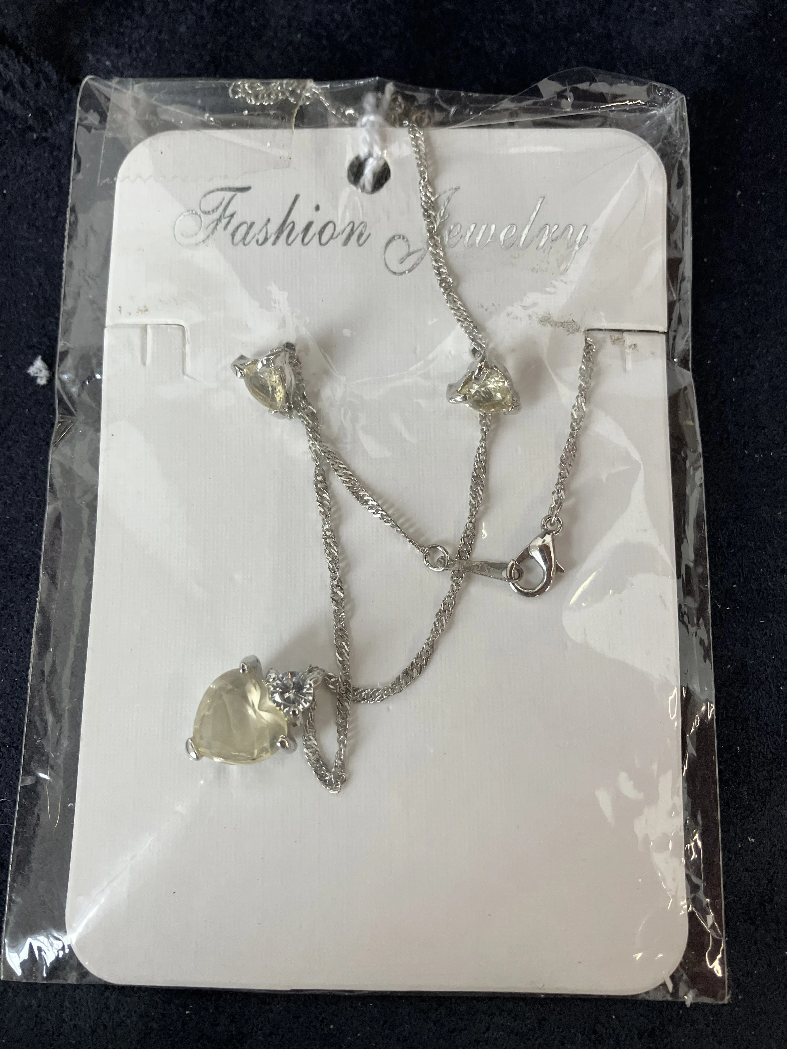 Fashion Jewellery New Packaged Silver Metal Necklace and Earrings