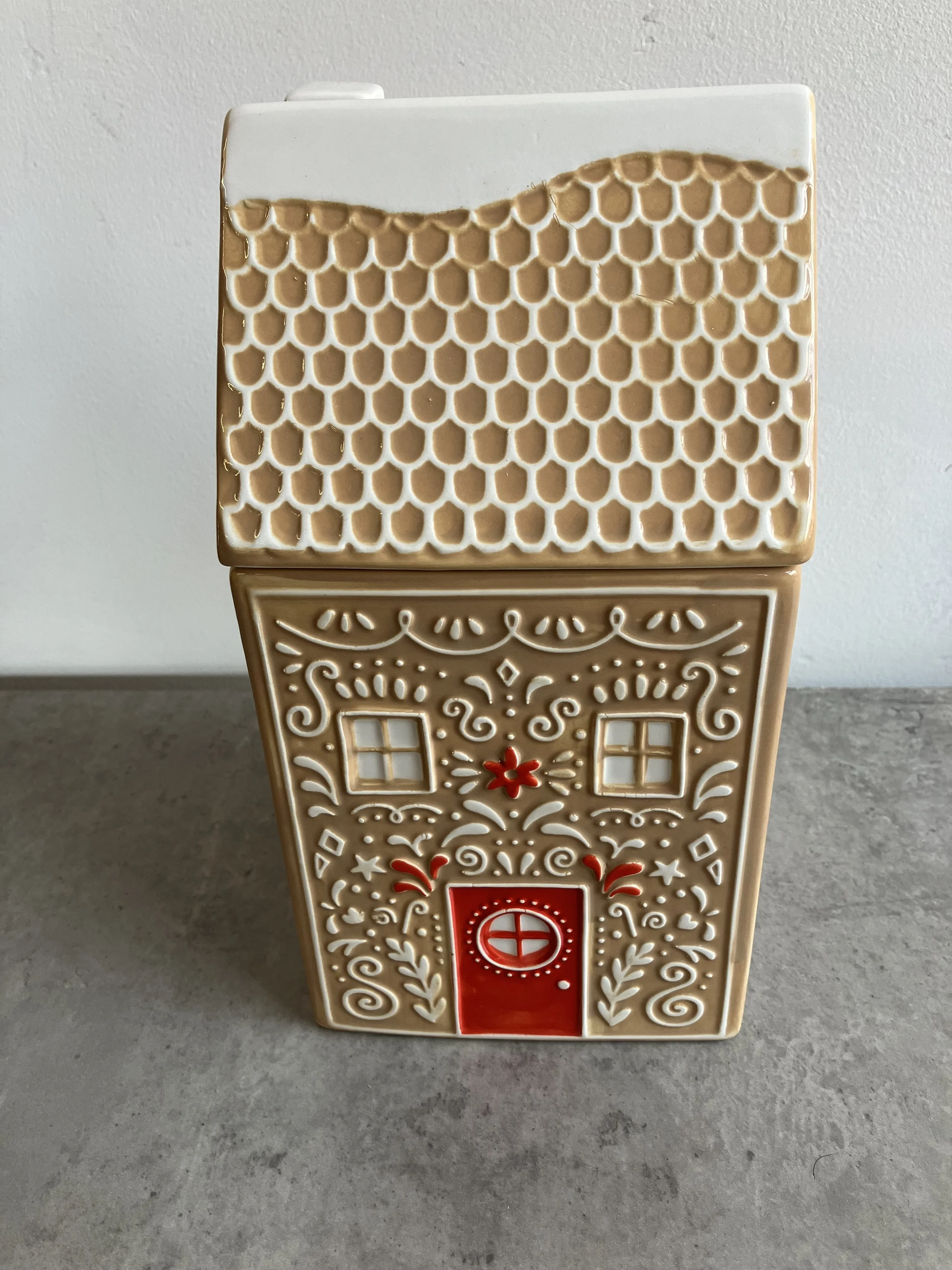 Marks and Spencer Ceramic Gingerbread House Shaped Biscuit Barrel
