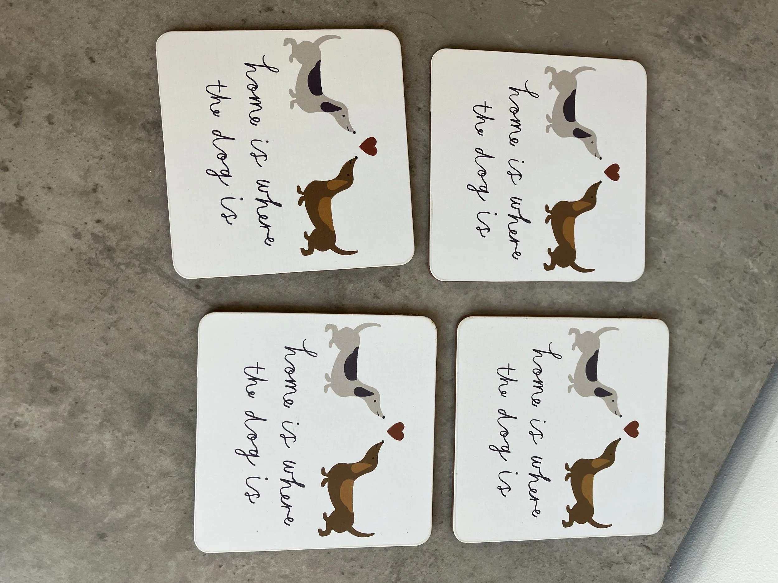 Set of Four Home is Where The Dog Is Coasters