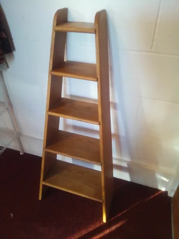 Set of Light Oak Graduating Step Shelves