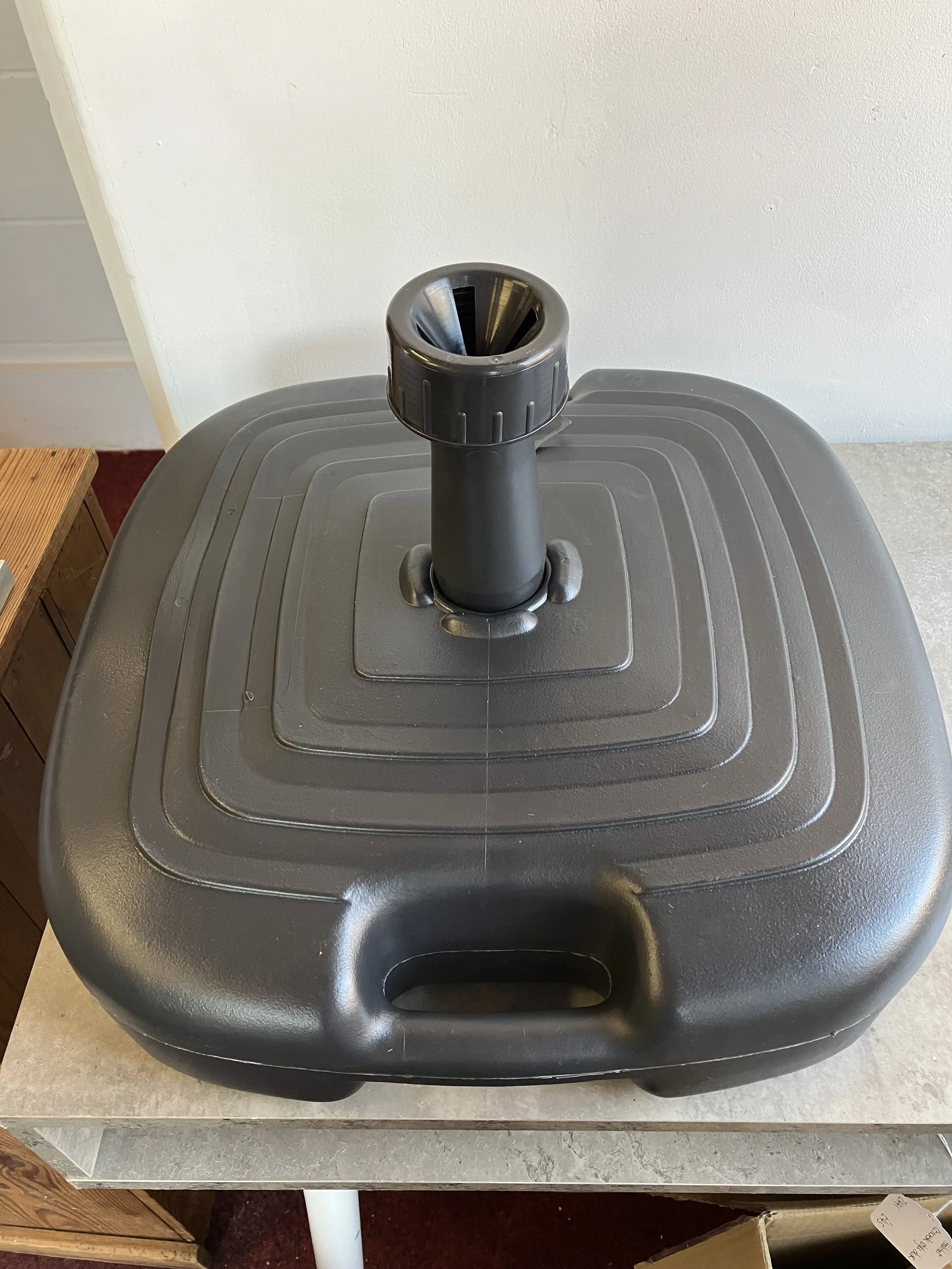 House Additions Black Plastic Water Fillable Parasol Base Stand