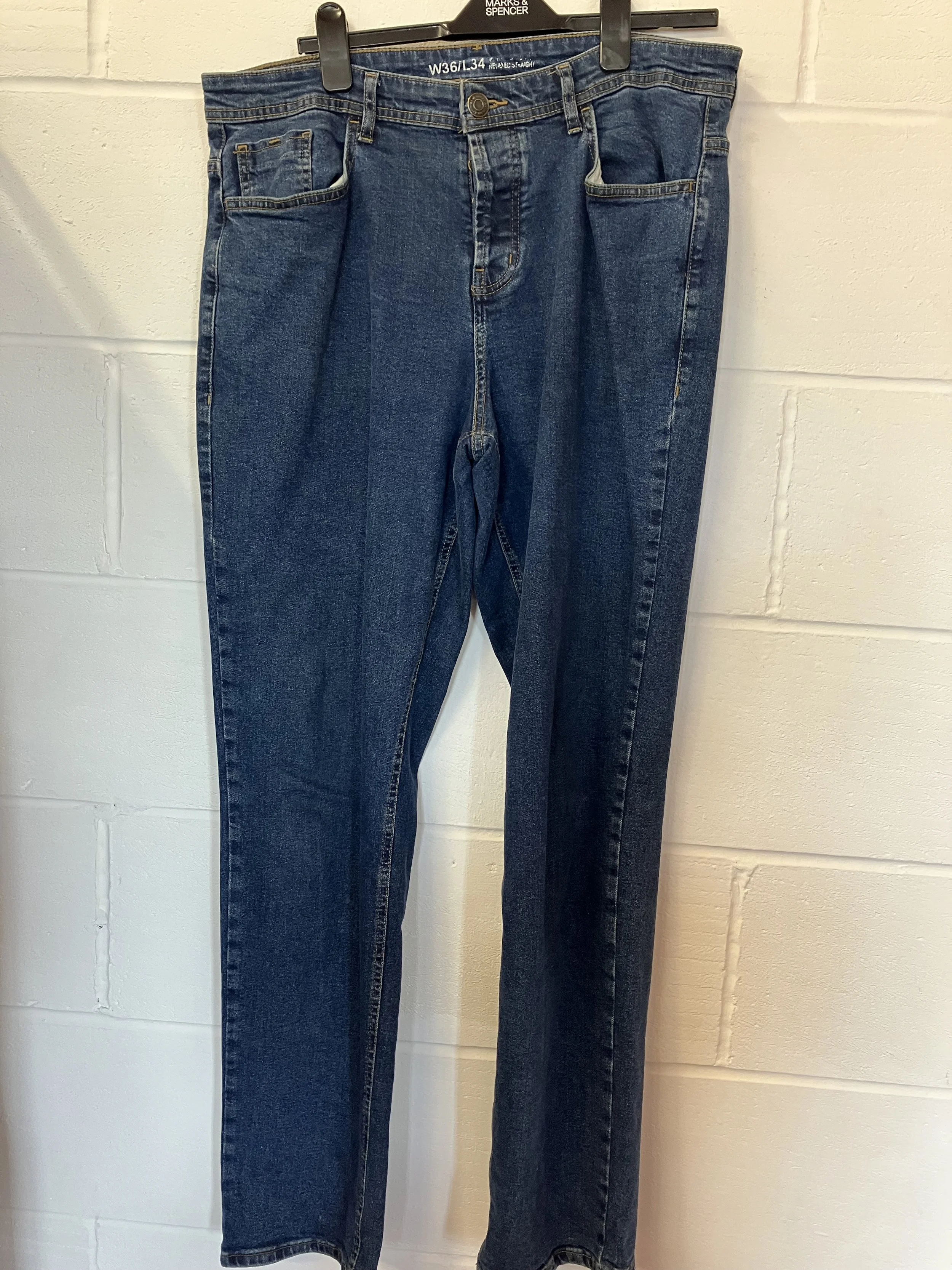 Pair of Men's Blue Denim Jeans Waist 36 inches
