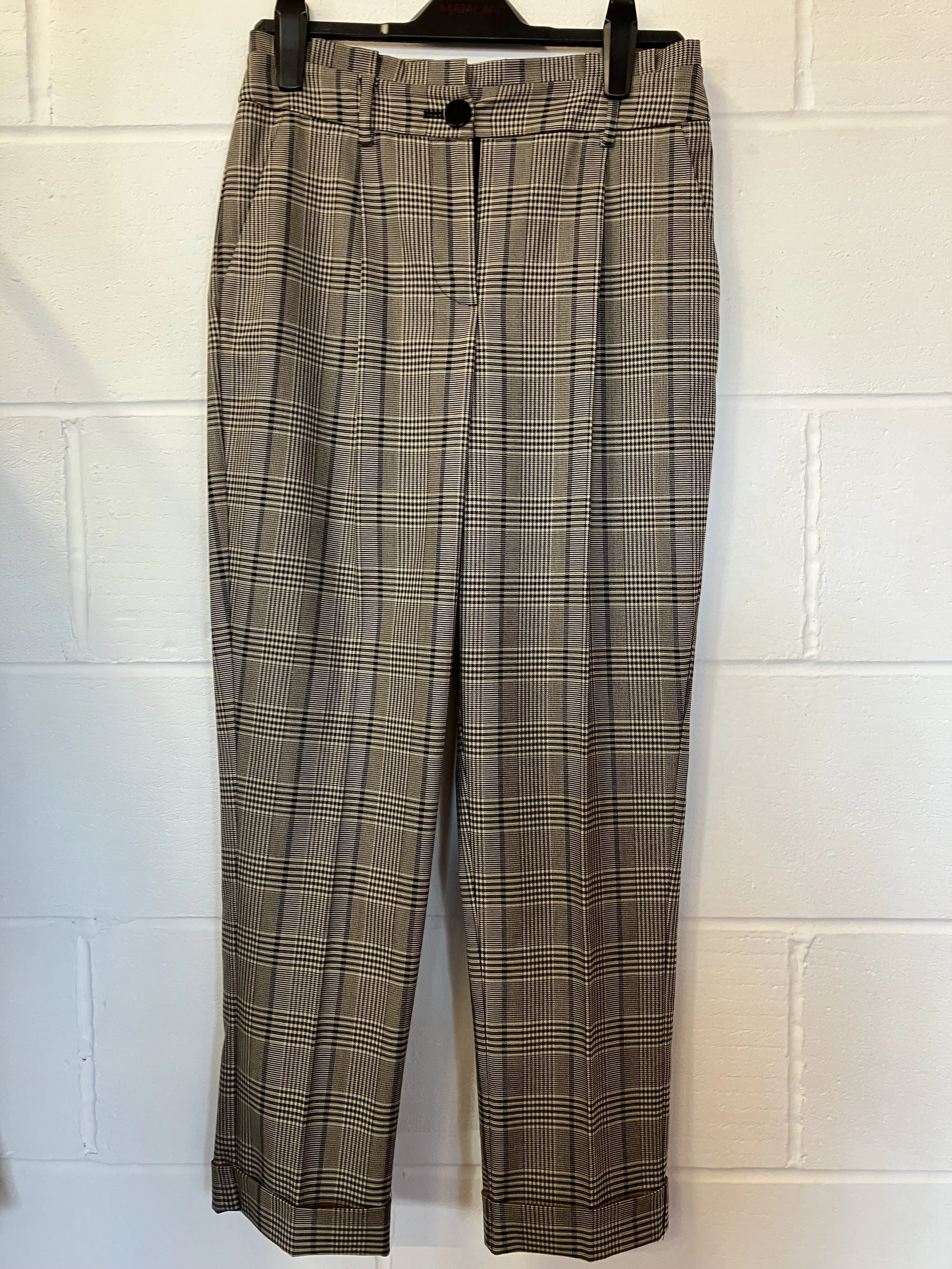 Mint Velvet Pair of Ladies High Waisted Checked Trousers Size 10