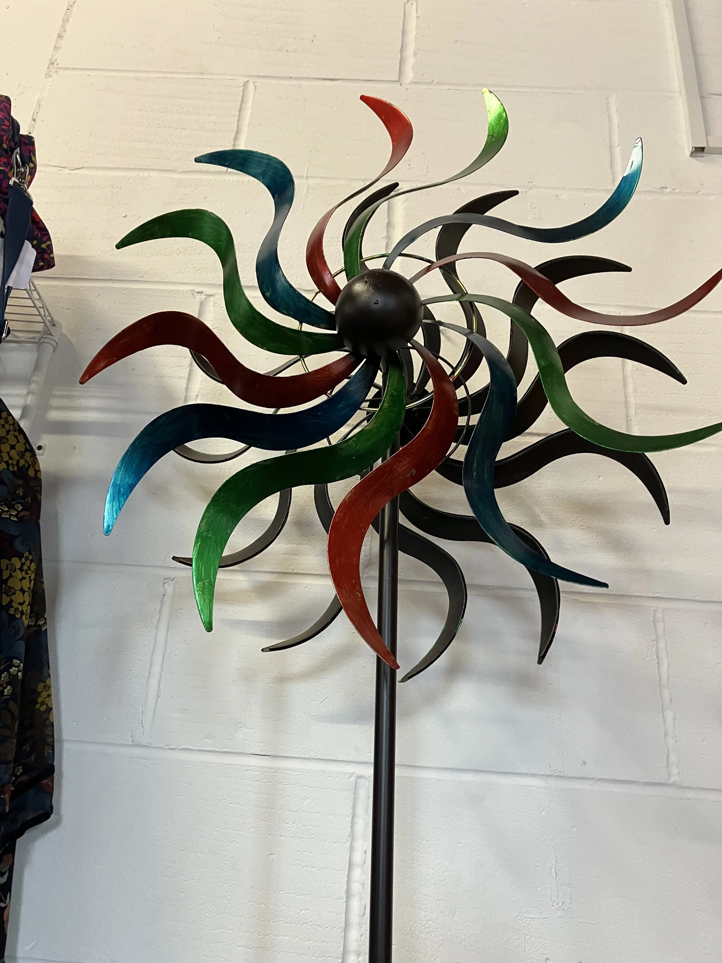 Double Rainbow Coloured Garden Spinner