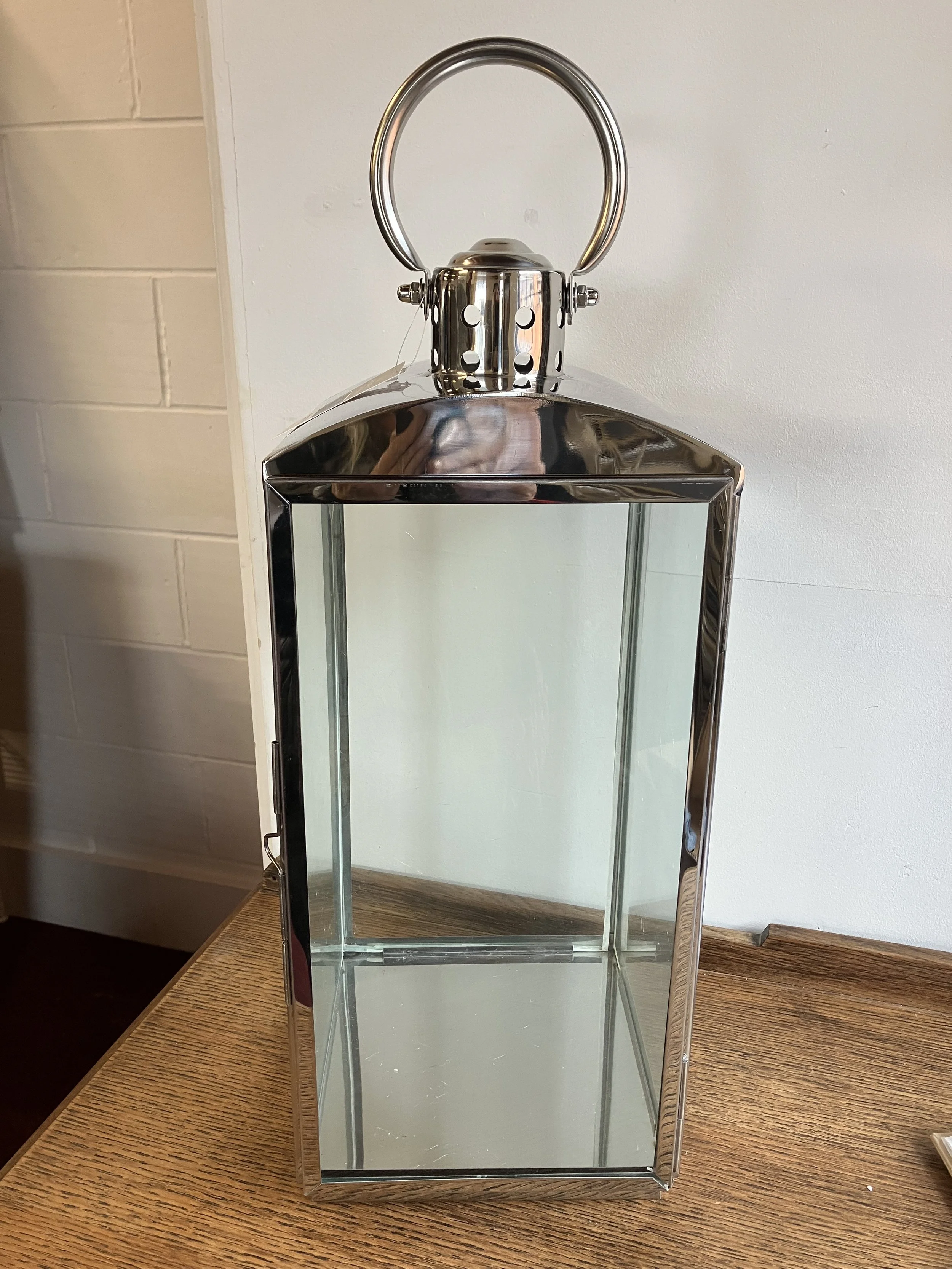 Large Honey and Wild Square Stainless Steel Swedish Candle Lantern