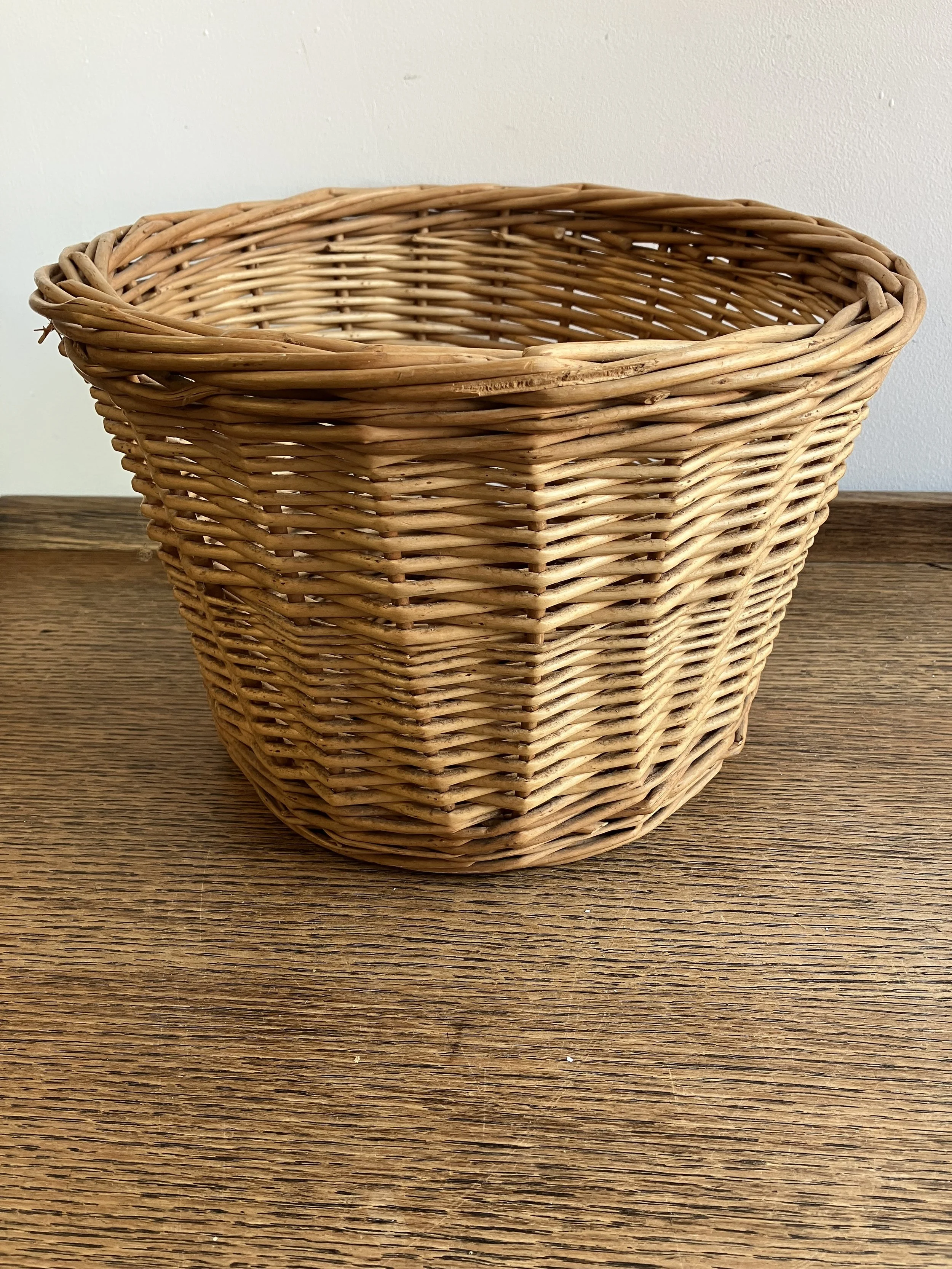 Small Round Woven Wicker Waste Paper Basket