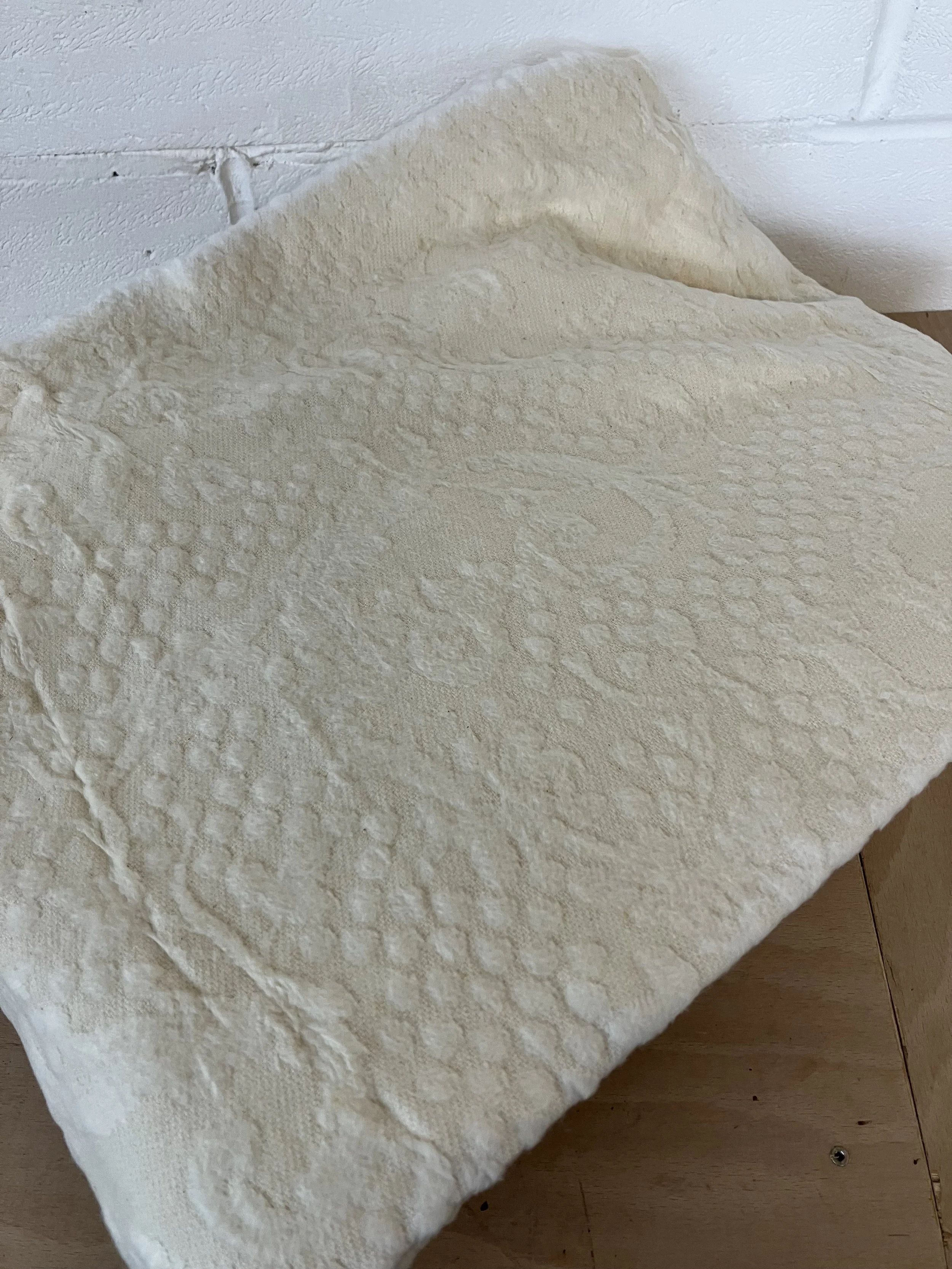 Macal Cream Coloured 100% Cotton Bed Throw