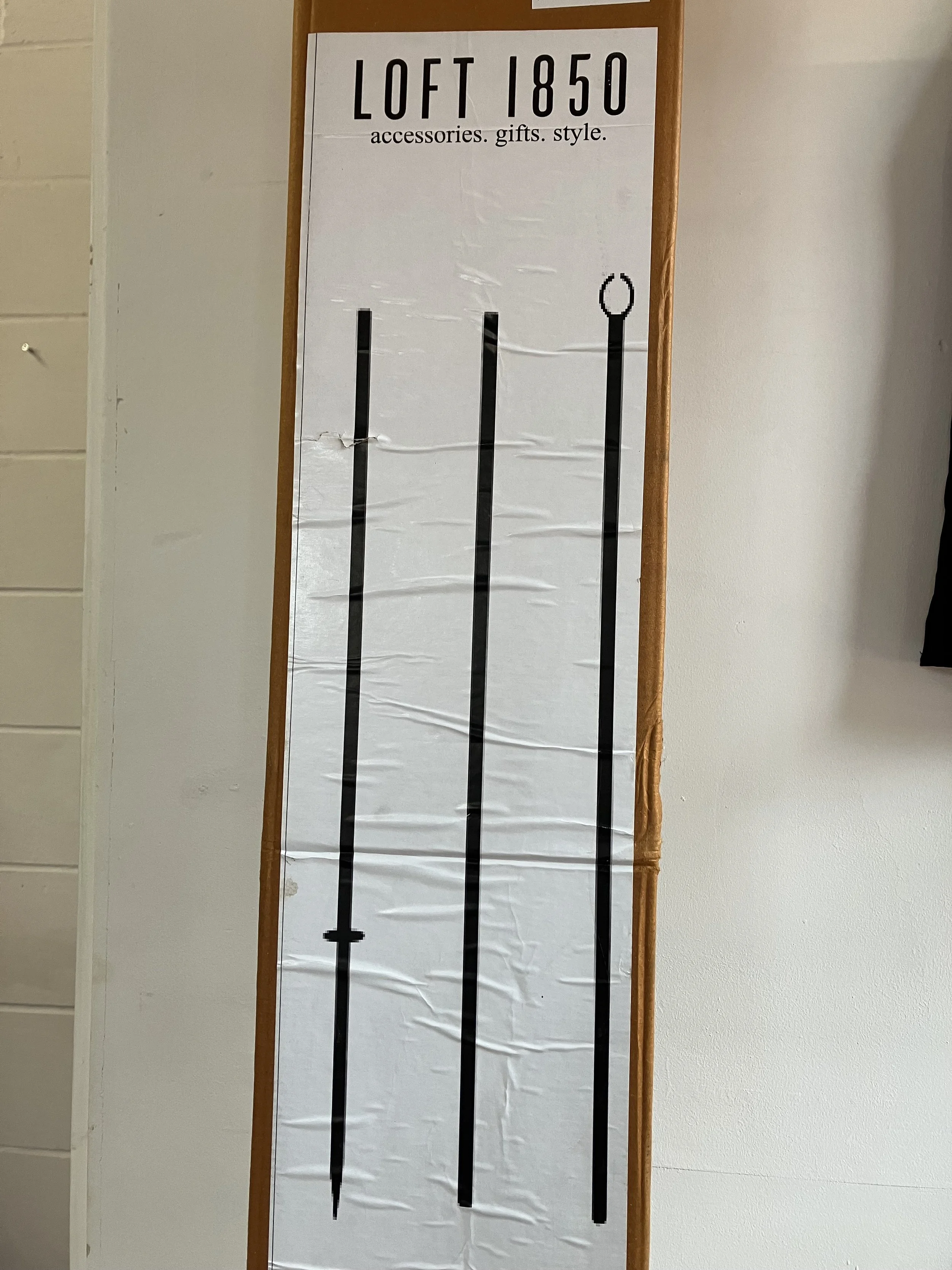 Loft 1850 Pair of Black Metal Bunting / Festoon Poles