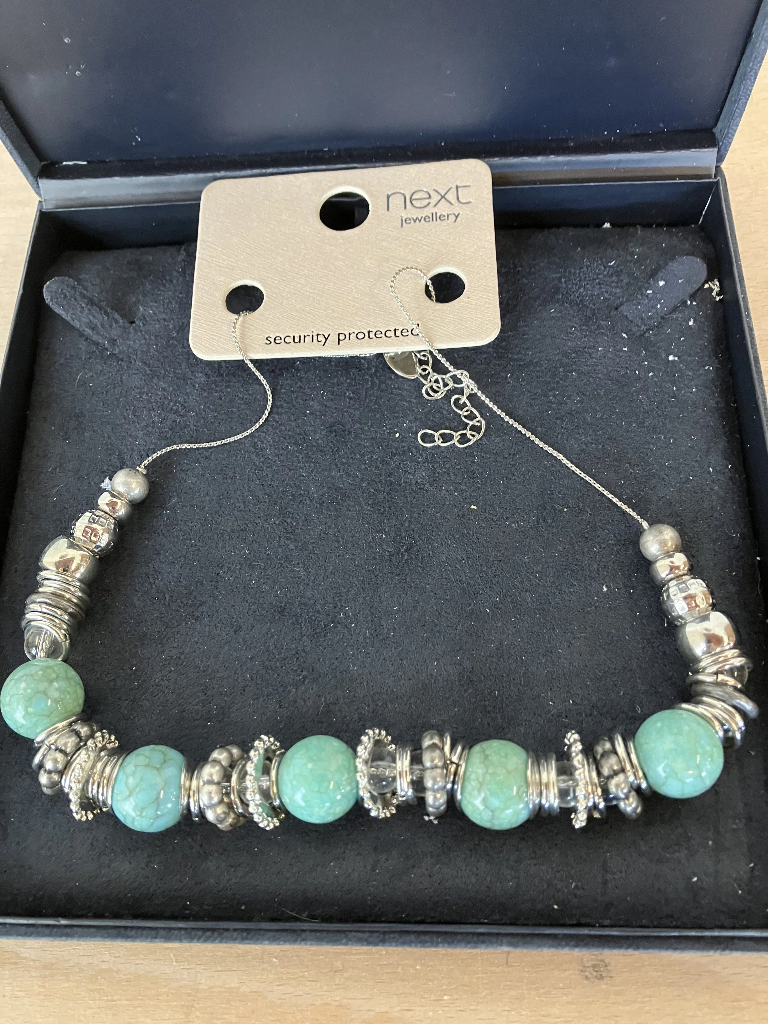 Next Jewellery Silver Metal and Bead Necklace