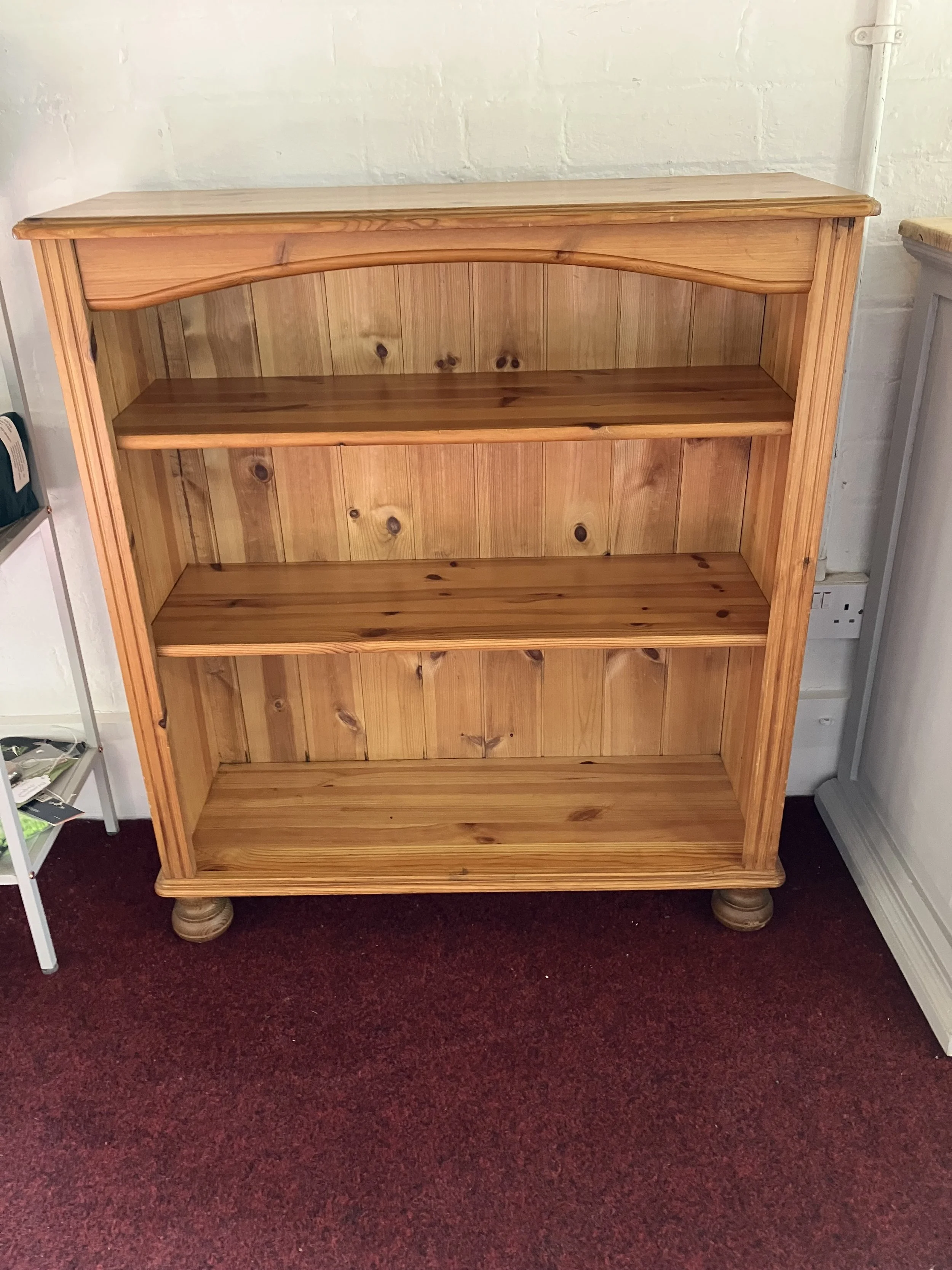Solid Pine Freestanding Bookcase with Adjustable Shelves