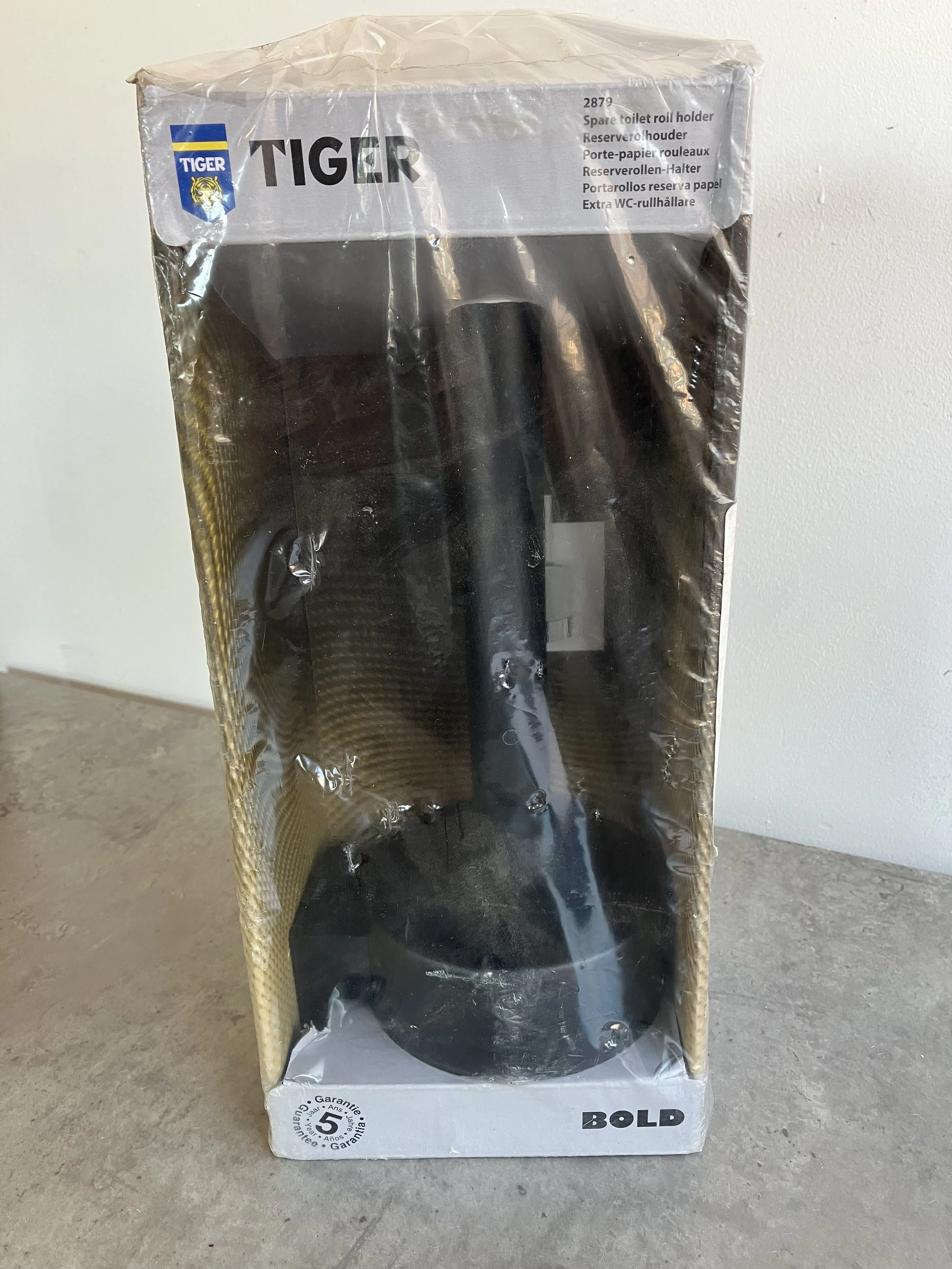Tiger Bold Stainless Steel Black Finish Spare Toilet Roll Holder