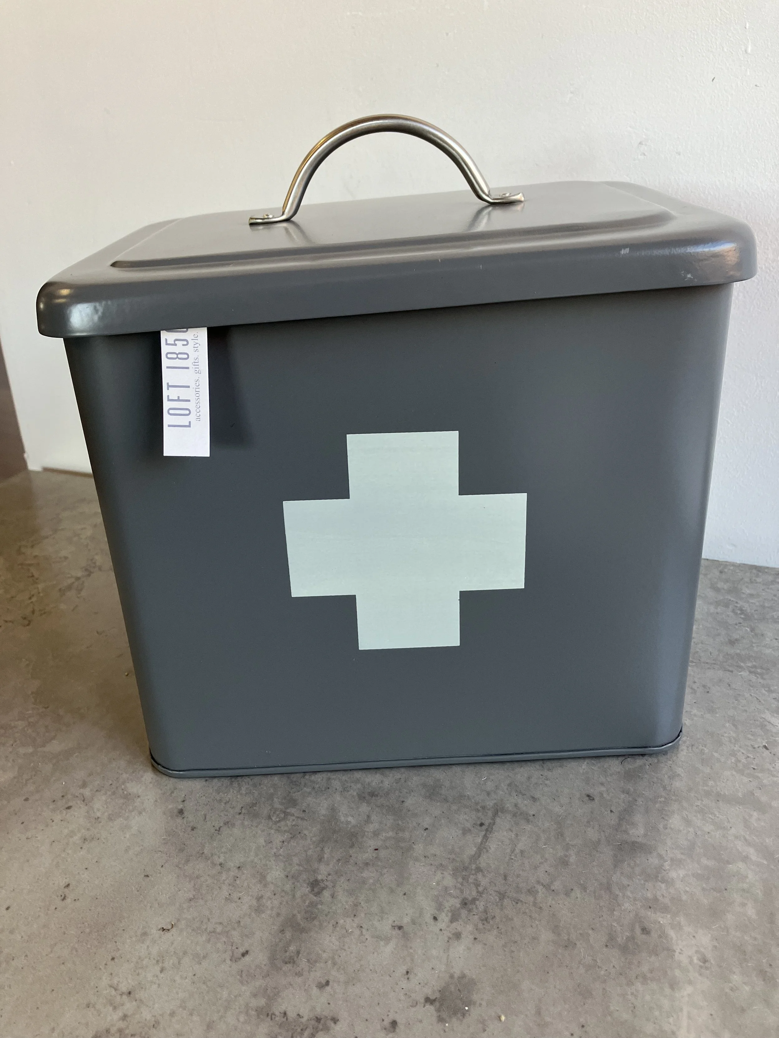 Loft 1850 Grey Metal First Aid Box