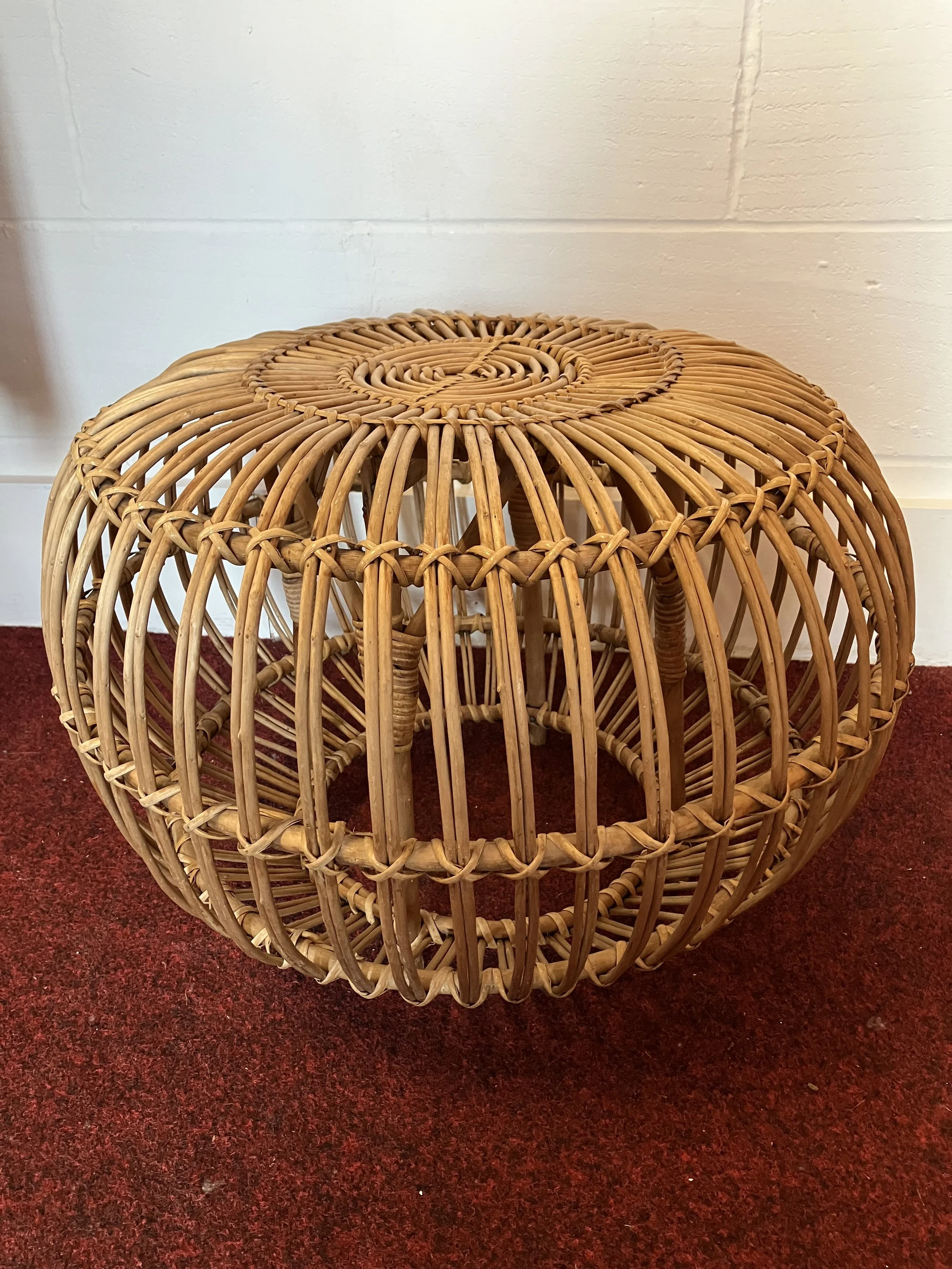 Large Cane Lobster Pot Stool / Ottoman by Franco Albini