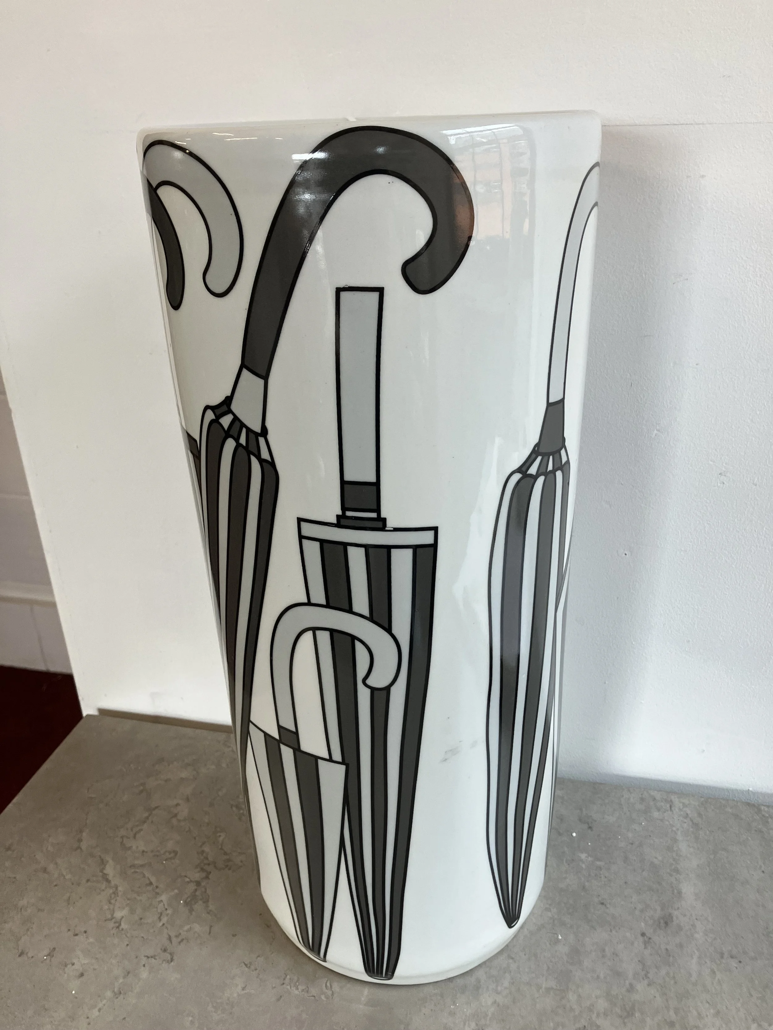 Large Round Ceramic Patterned Umbrella / Stick Stand