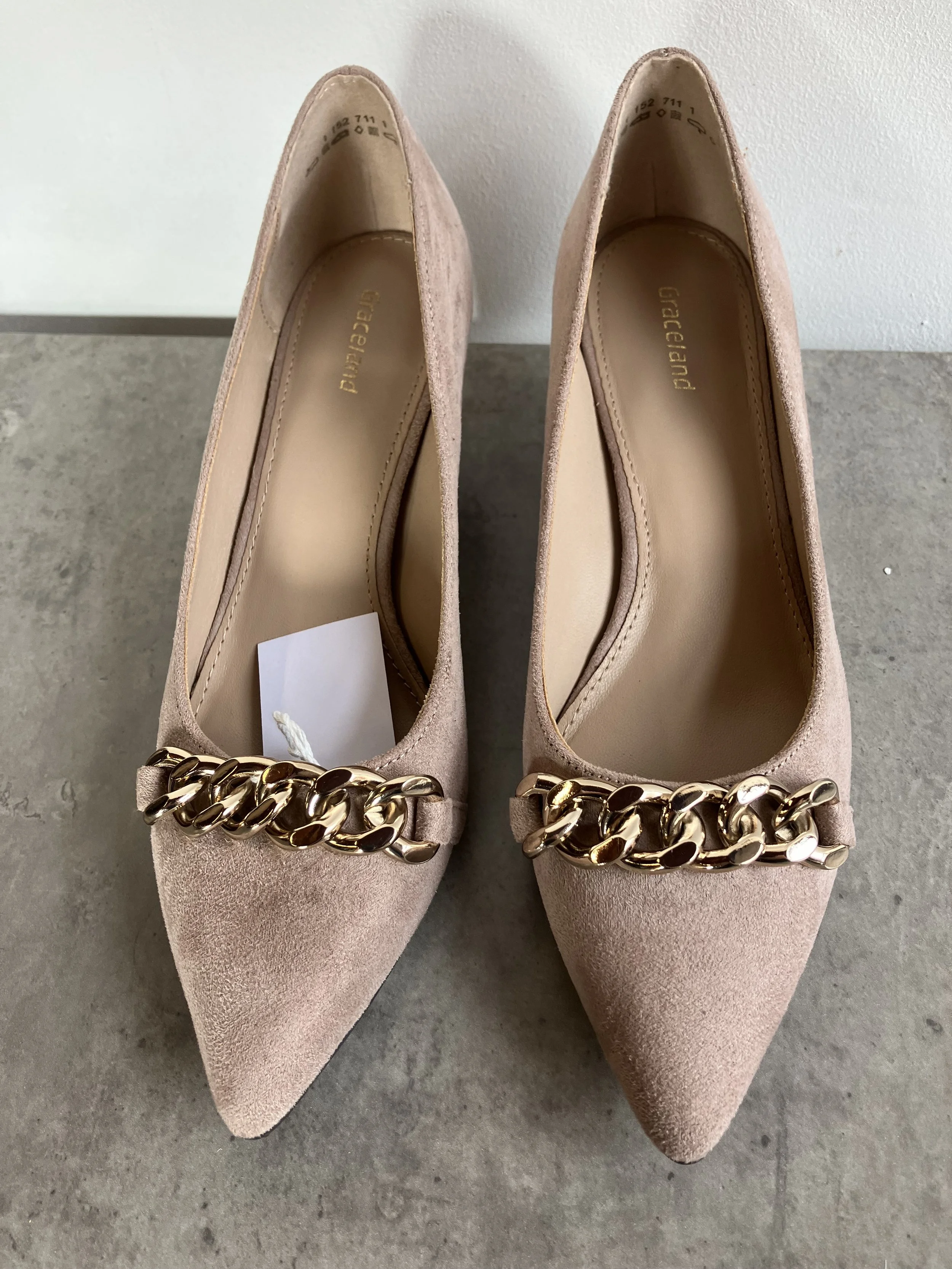 Graceland Beige Suede Kitten Heel Shoes