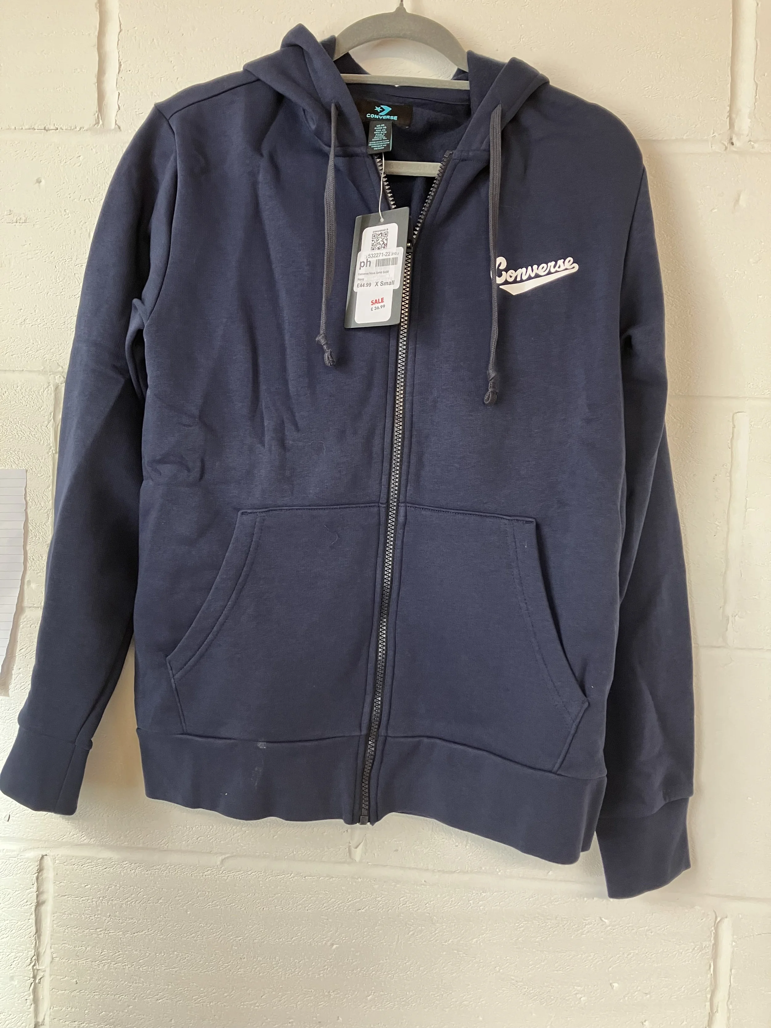 X Small Navy Blue Hooded Sweat Top by Converse