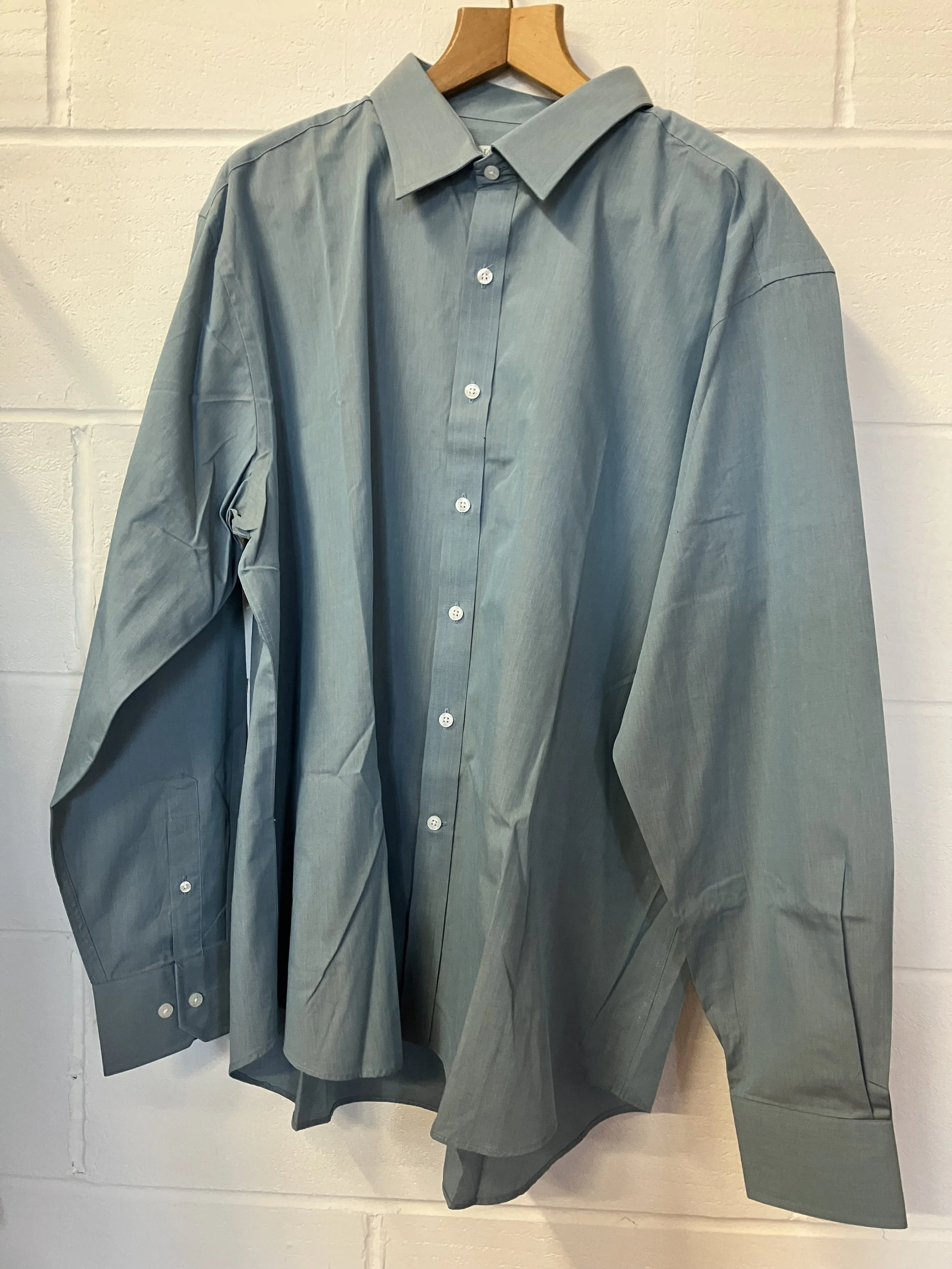 Men's Blue Cotton Rich Shirt by Jack Reid Size 2XL