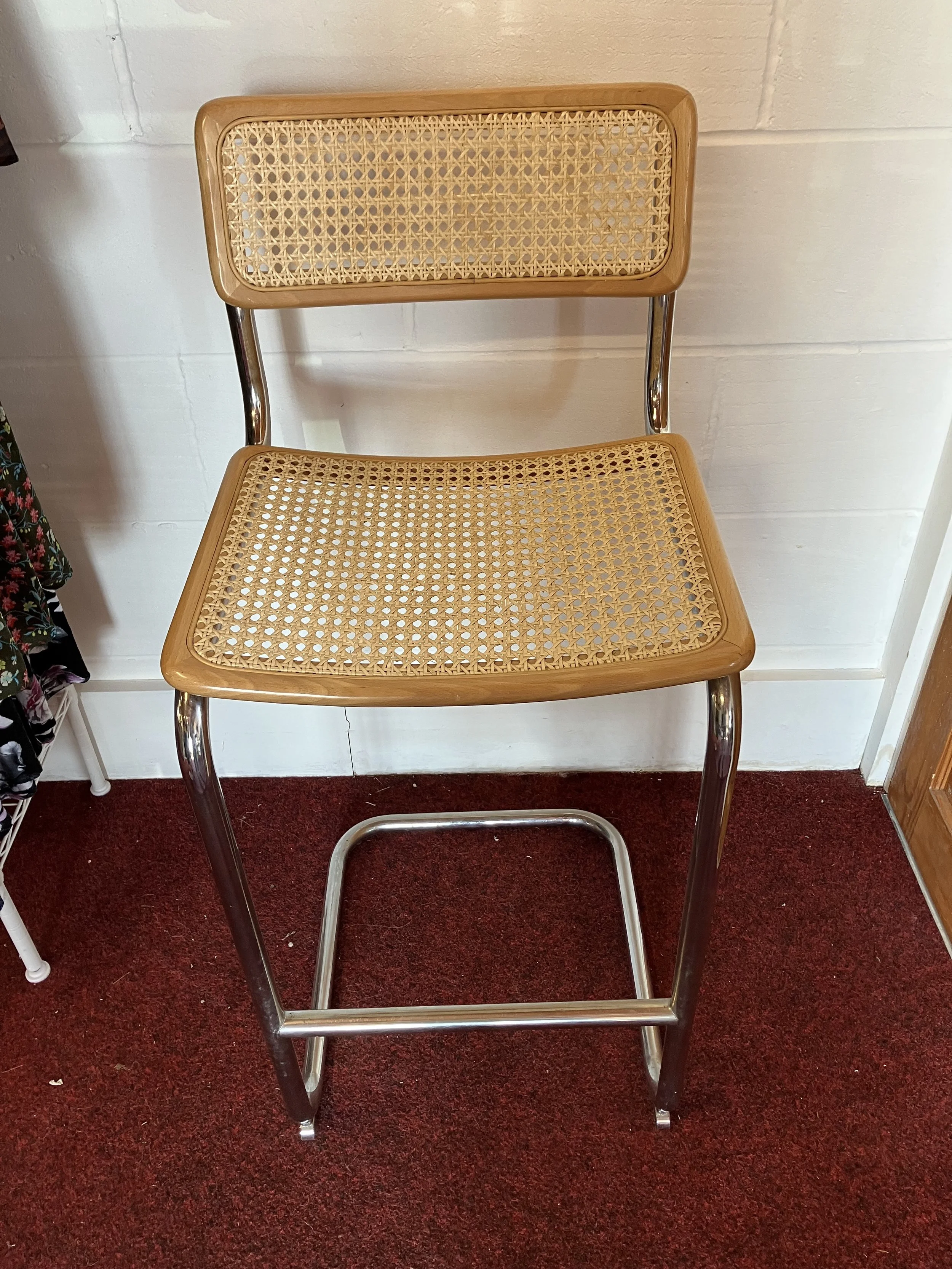 Vintage Cesca Bar Stool from a Design by Marcel Brewer.