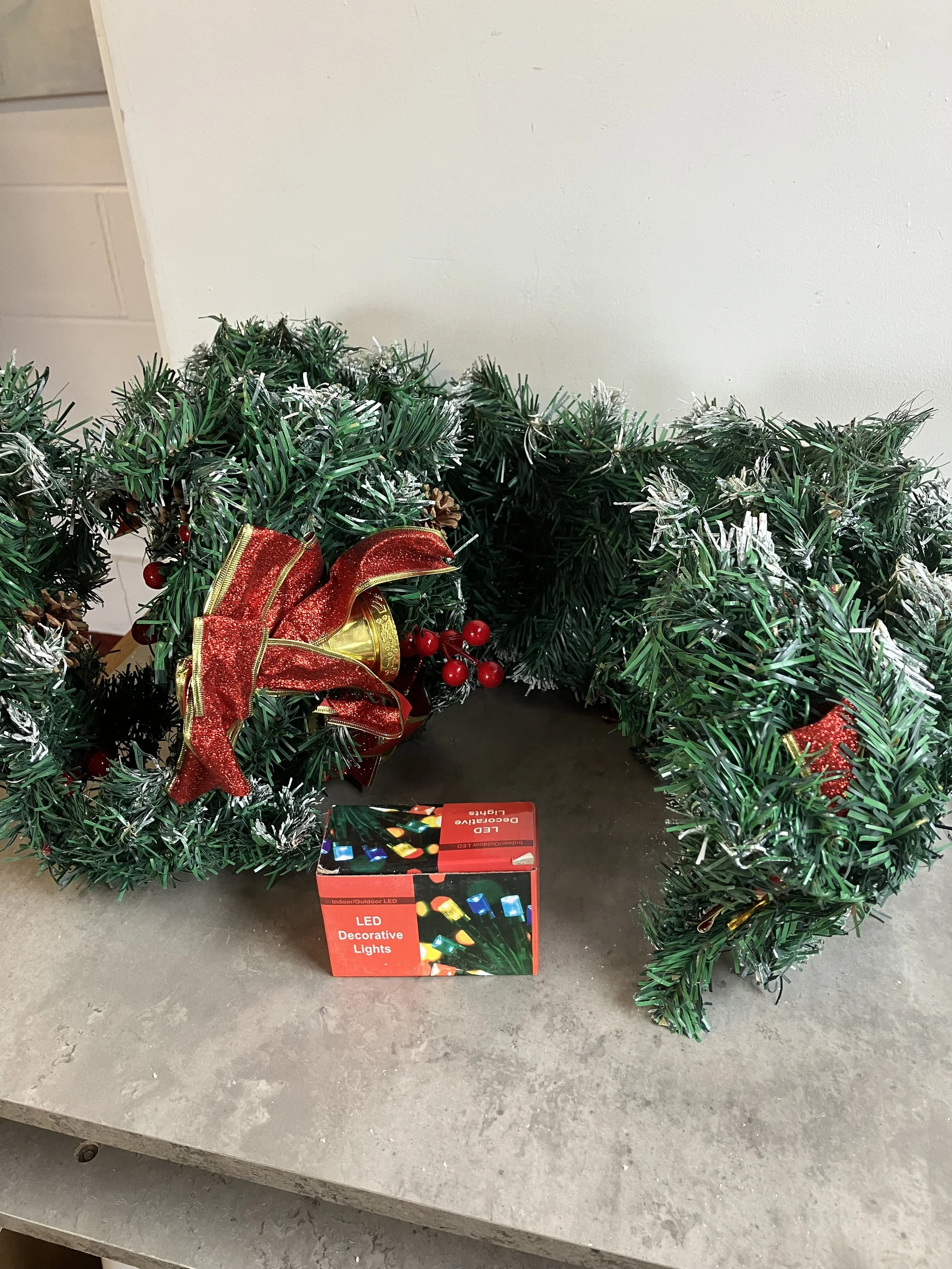 Seasonal Christmas Garland with LED Lights