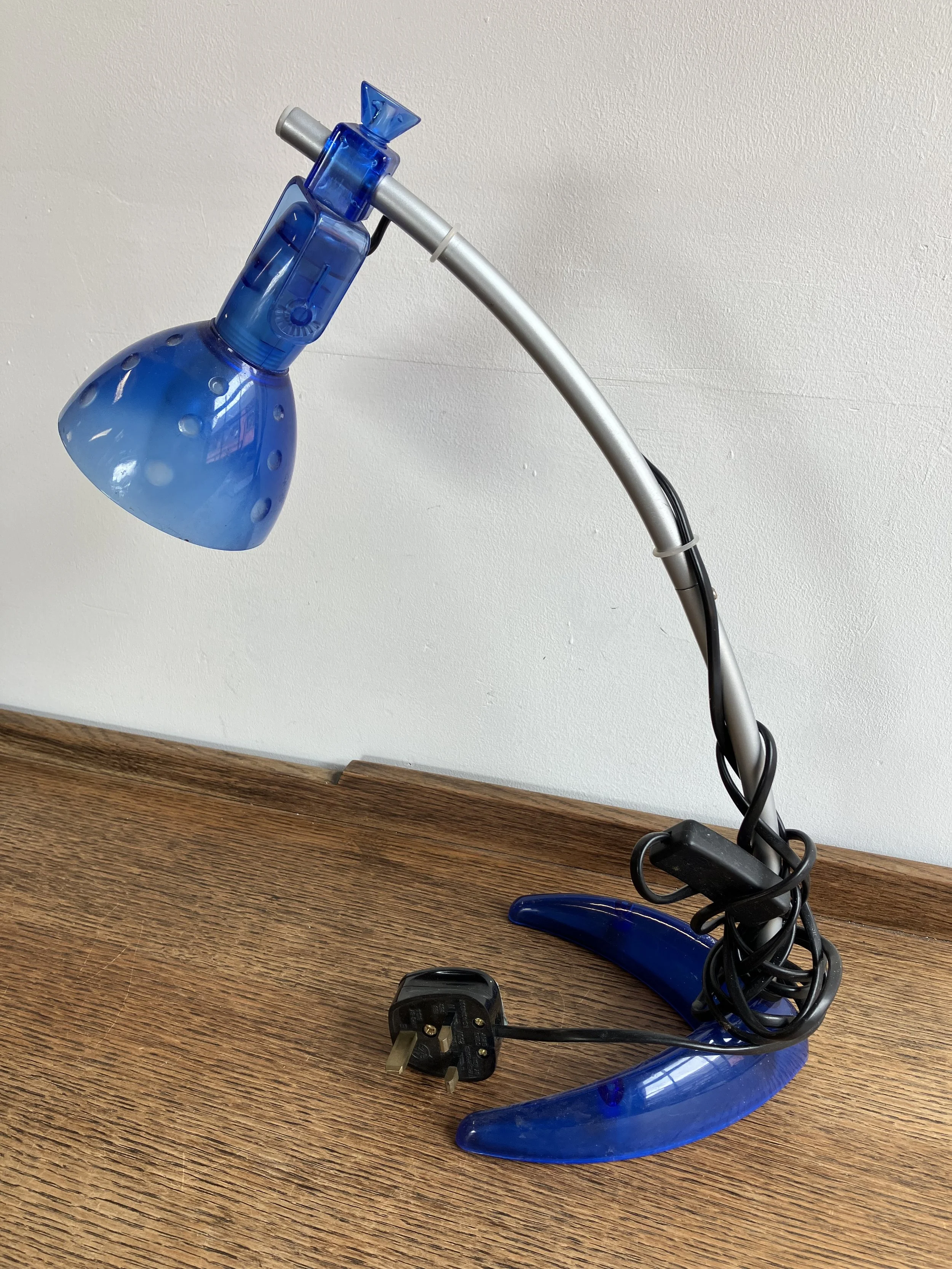 Ikea Morker Silver and Blue Desk Lamp