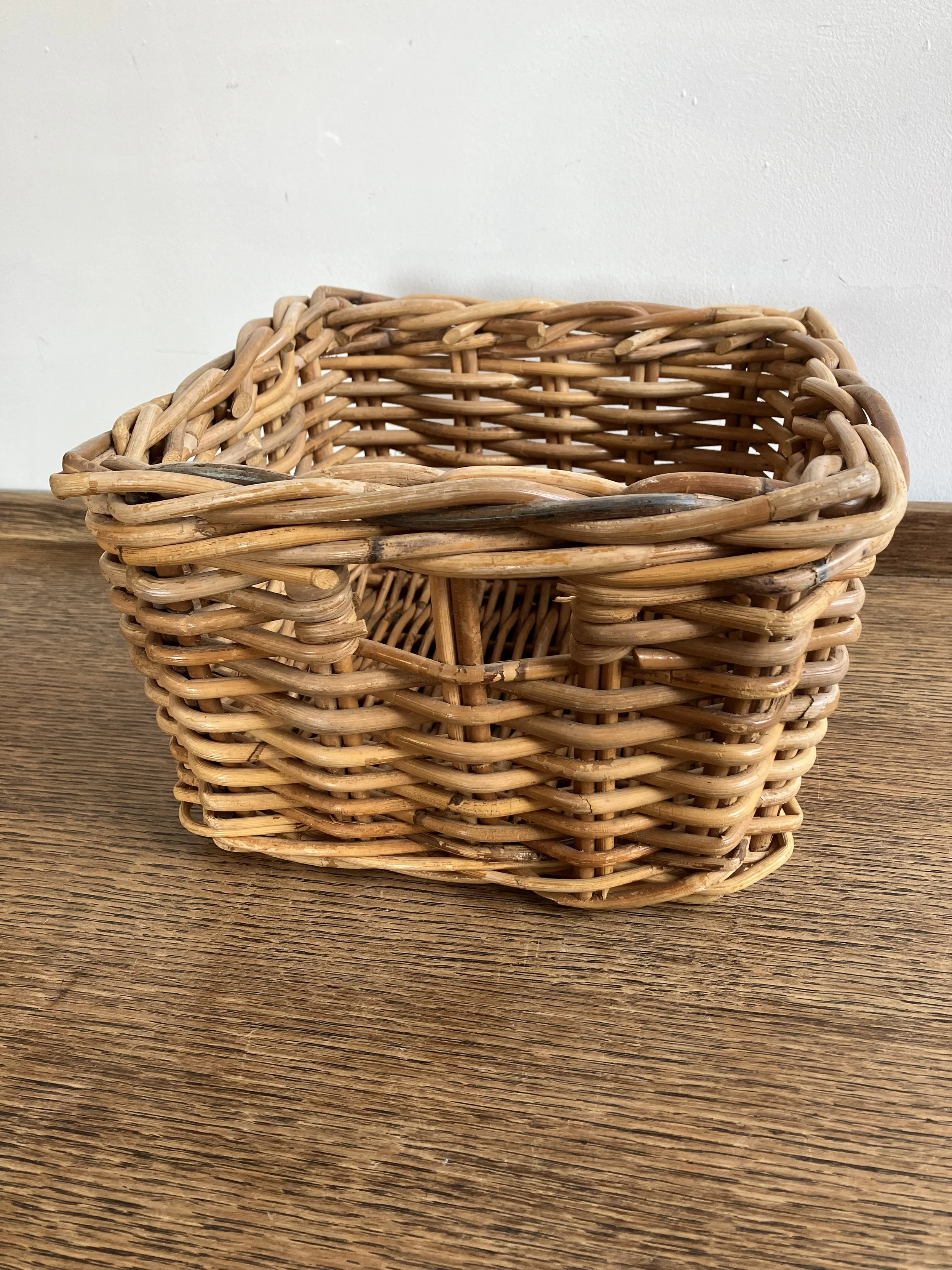 Small Square Woven Wicker Basket