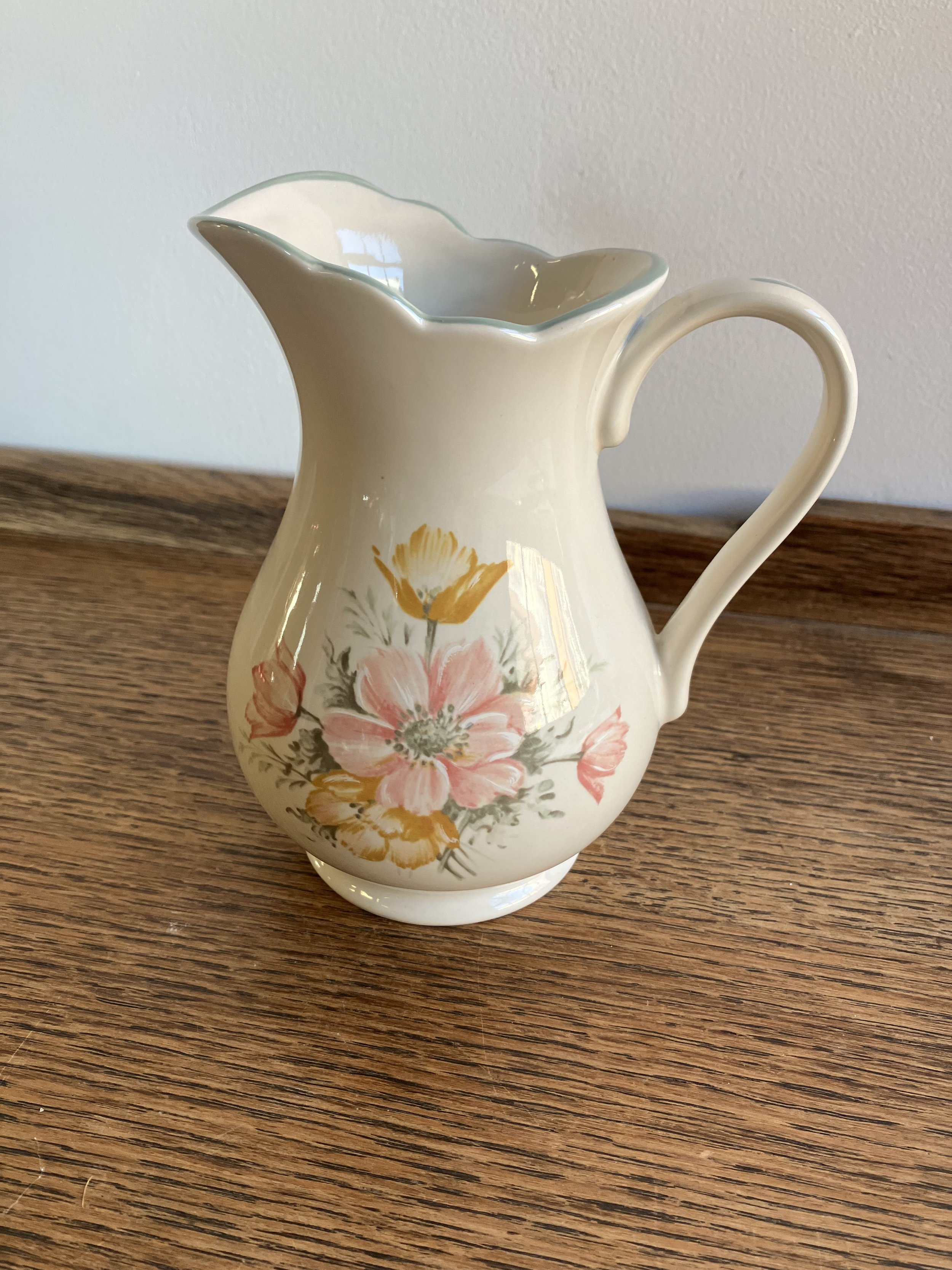 Vintage 1980's St Michael Ceramic jug with Anemone Pattern