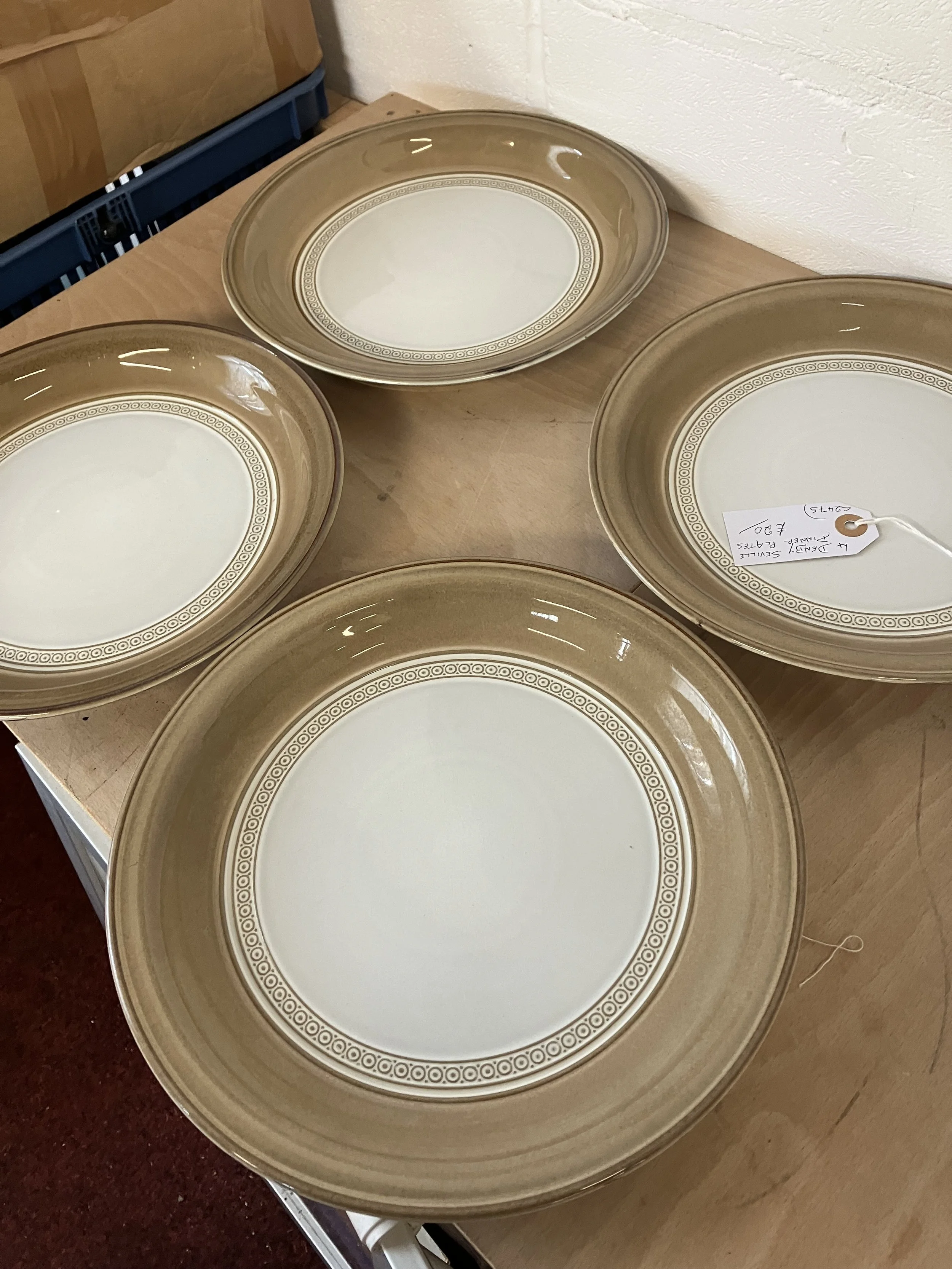 Set of Four Denby Seville Pattern Dinner Plates