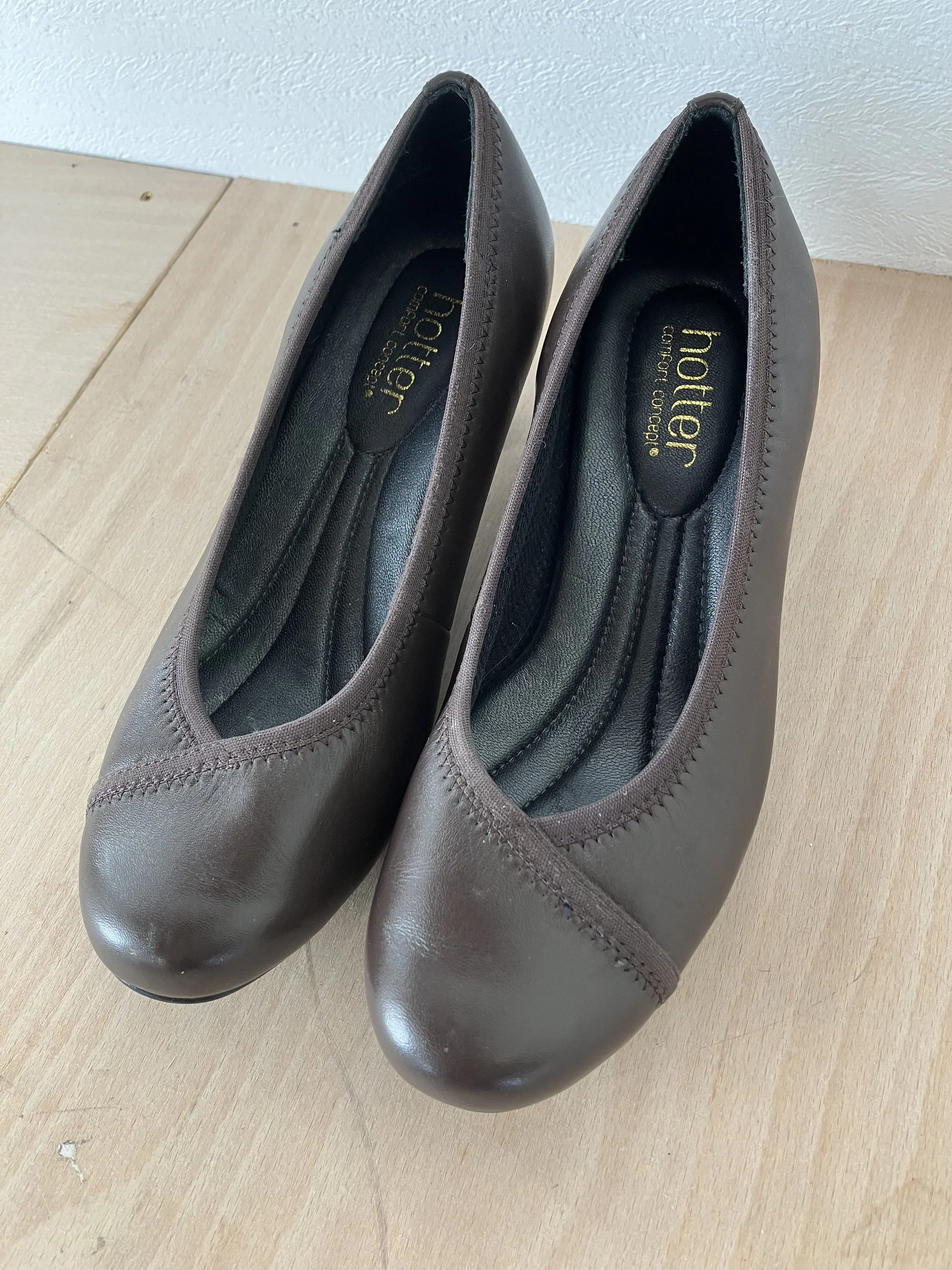 Pair of Brown Faux Leather Monica Shoes by Hotter