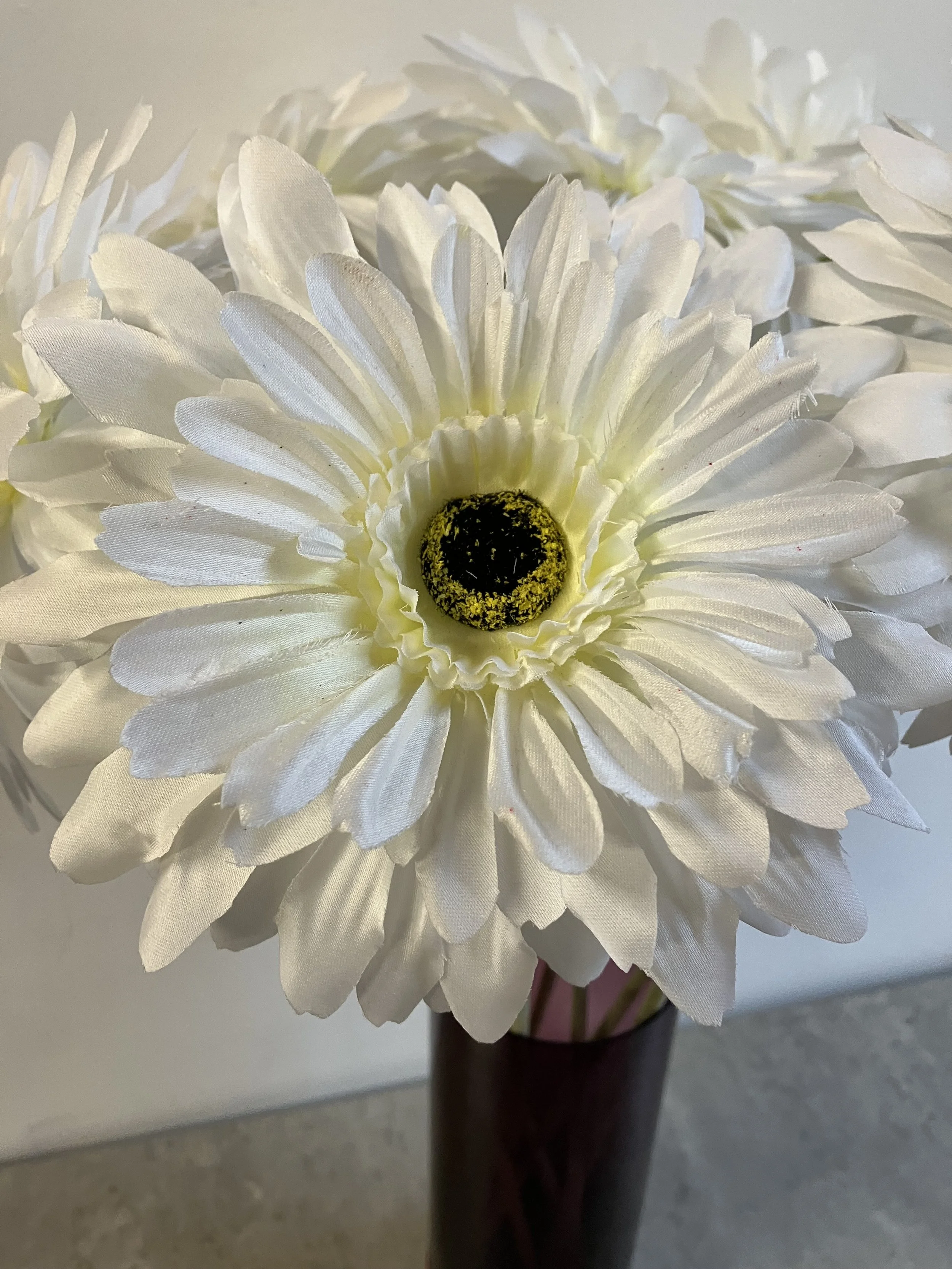 Single Stem Large Headed Artificial Silk White Gerboa
