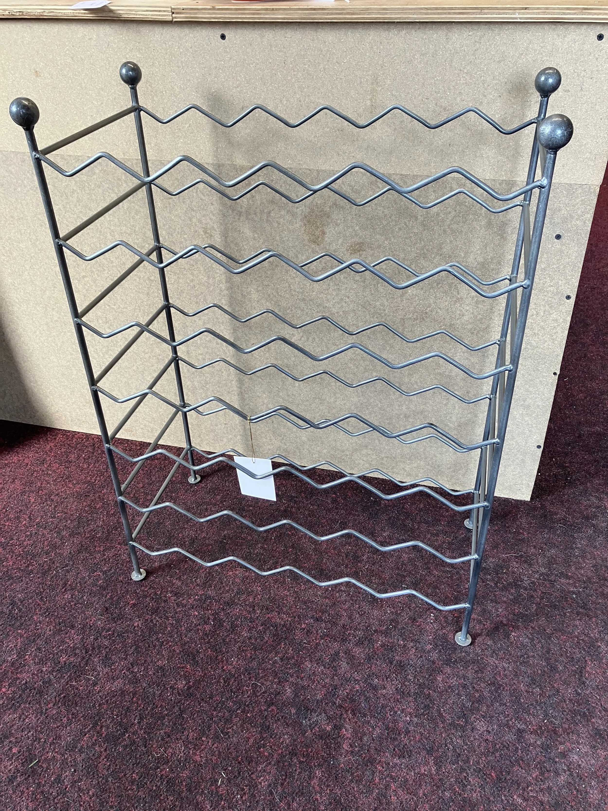 Loft 1850 Brushed Steel Freestanding 42 Bottle Wine Rack