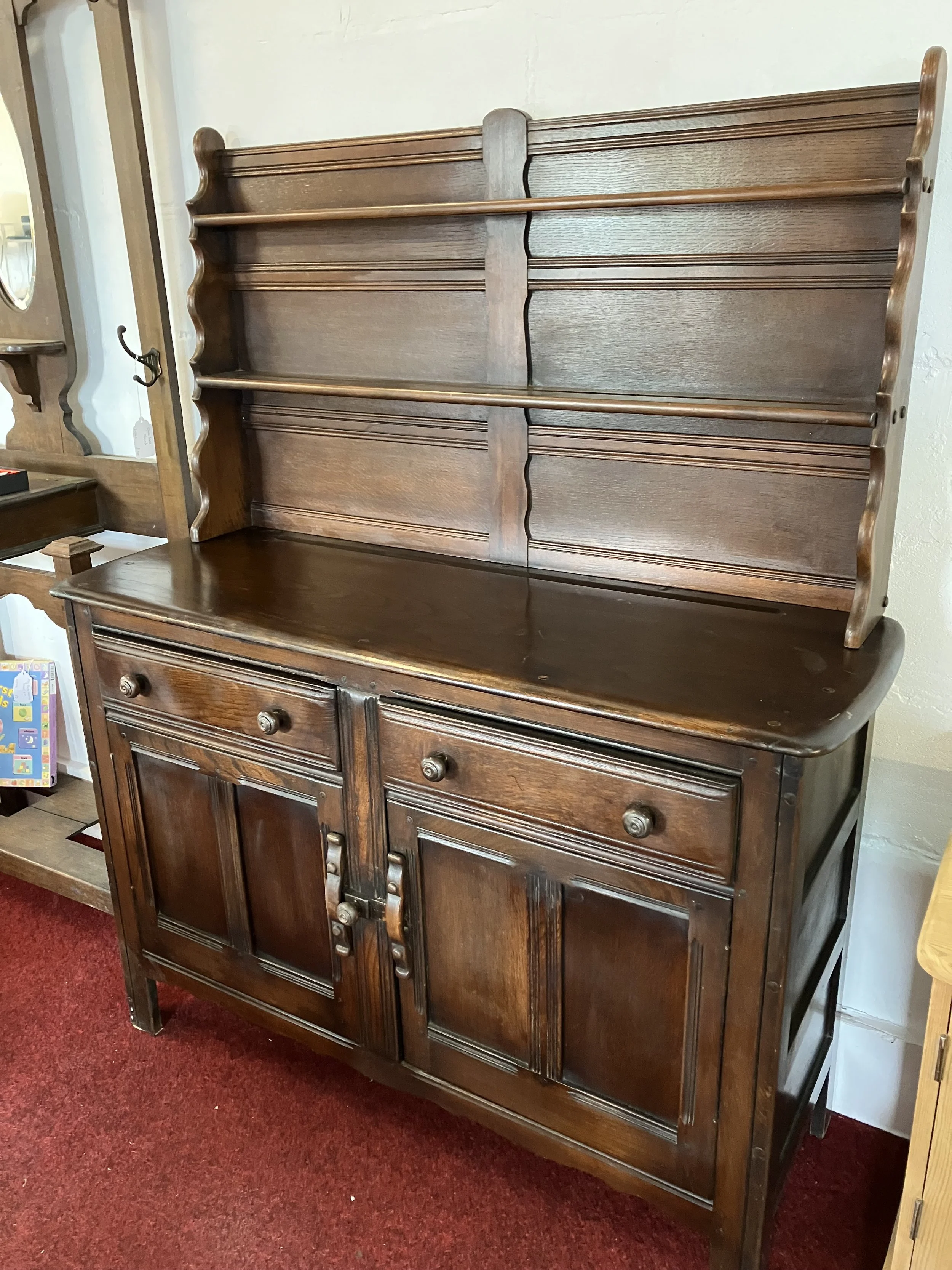Vintage Ercol Old Colonnial Two Part Dresser
