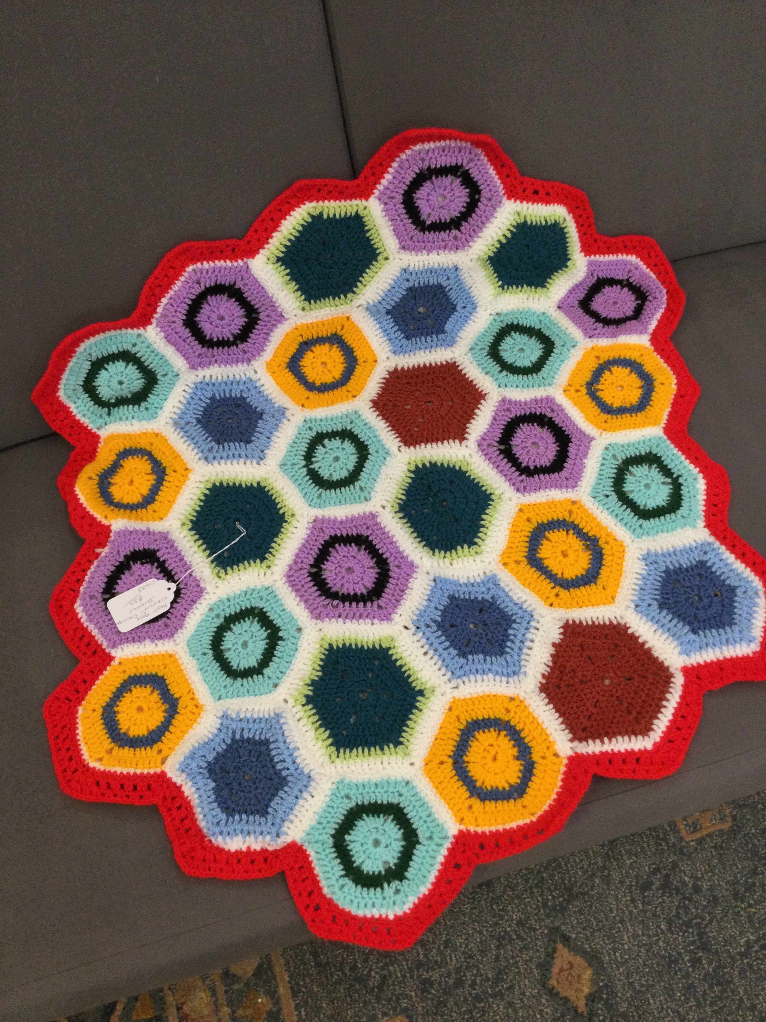 Handmade Crocheted Oval Blanket