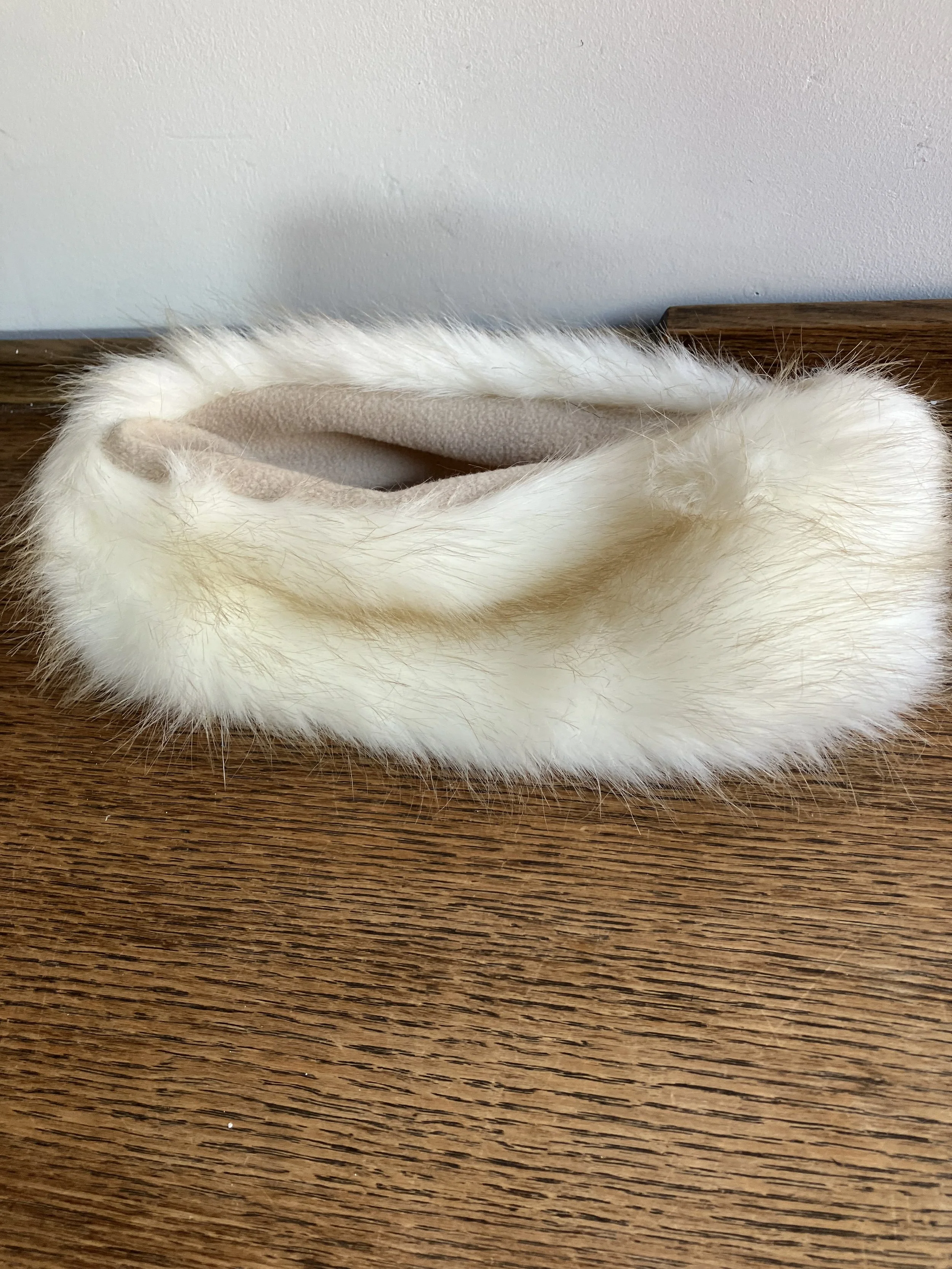 Cream Coloured Faux Fur Headband
