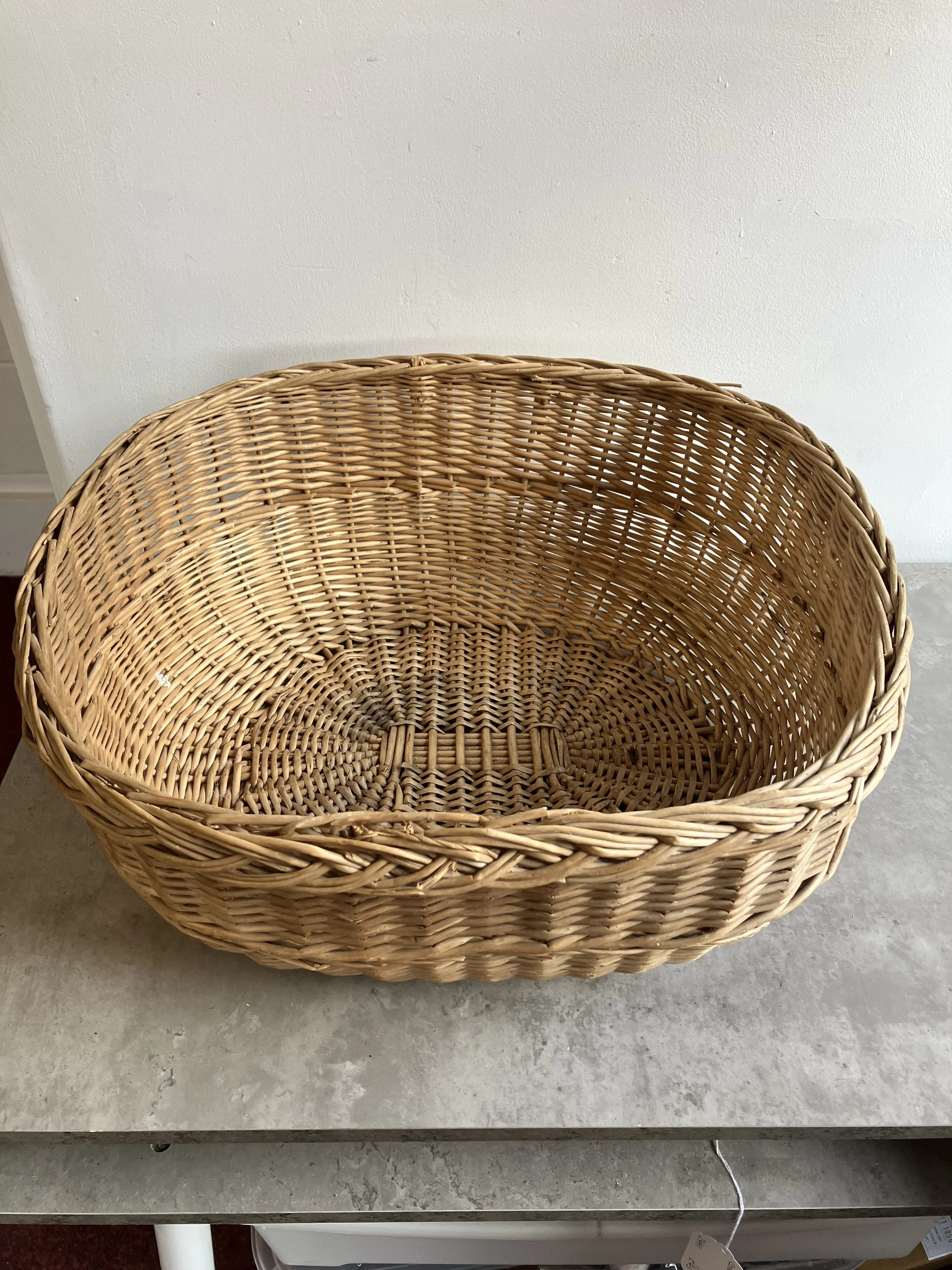 Large Rectangle Wicker Basket with Curved Ends