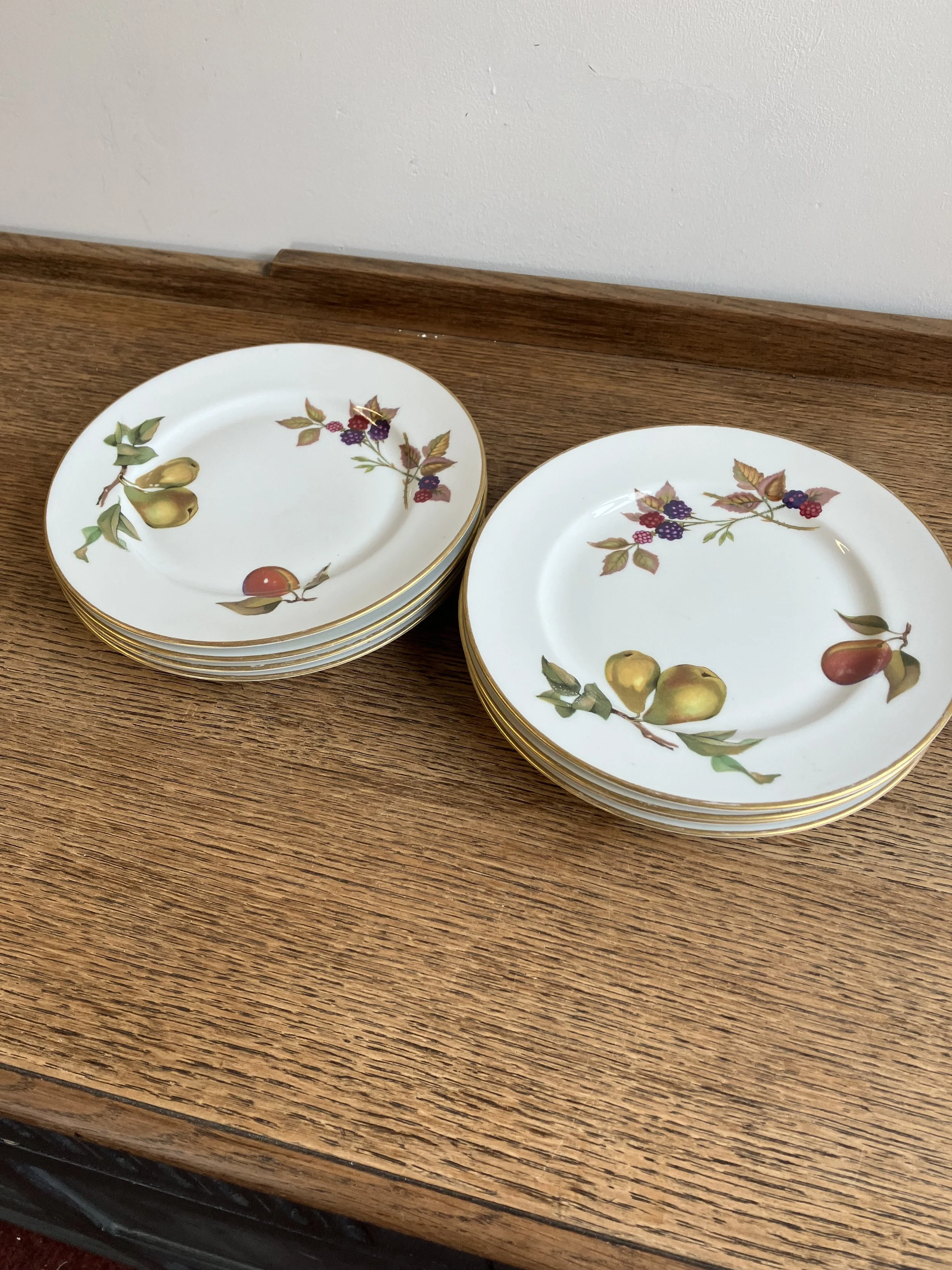 Set of Eight Royal Worcester Evesham Round Salad / Dessert Plates