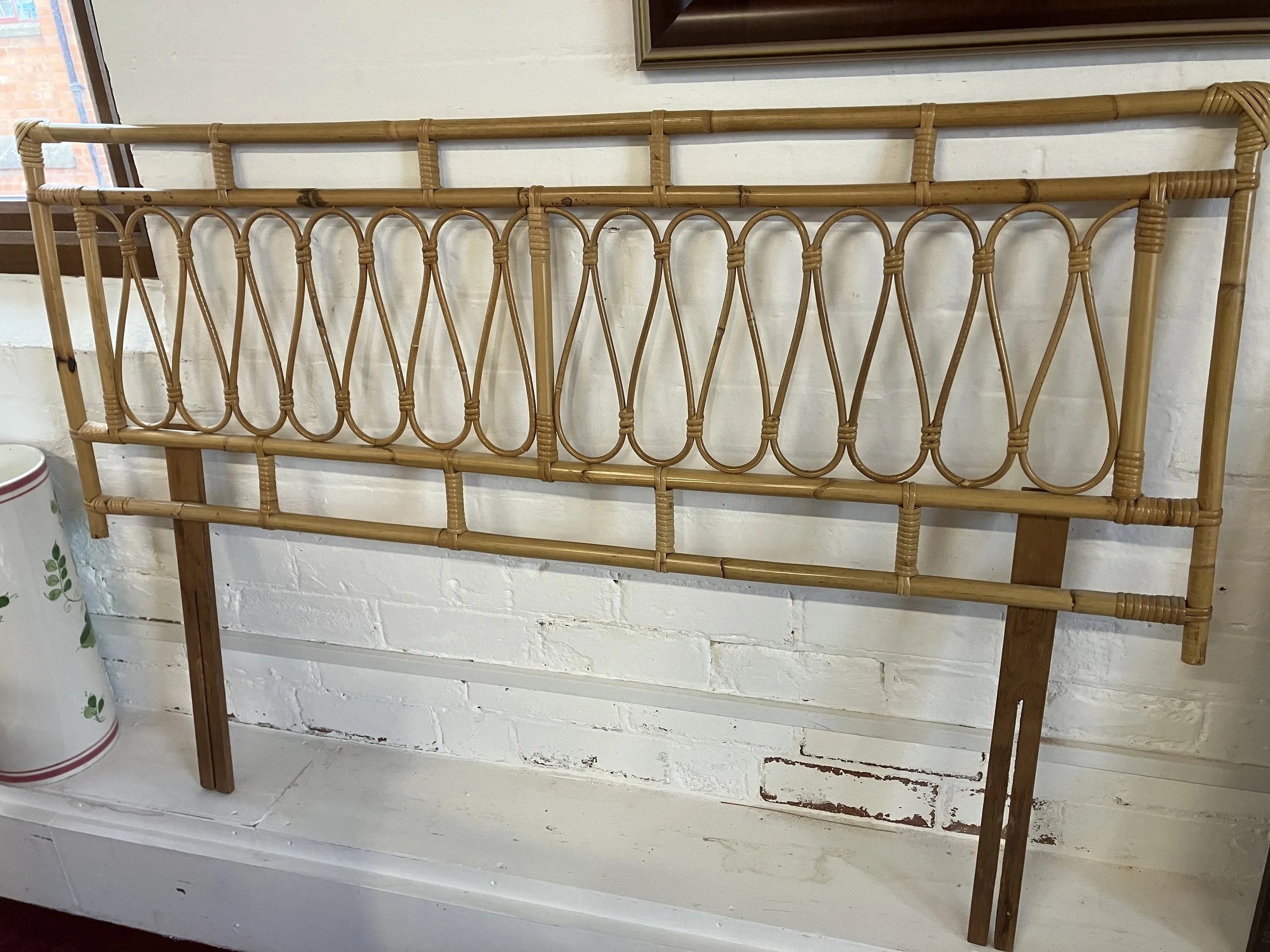 Vintage Bamboo and Cane Headboard