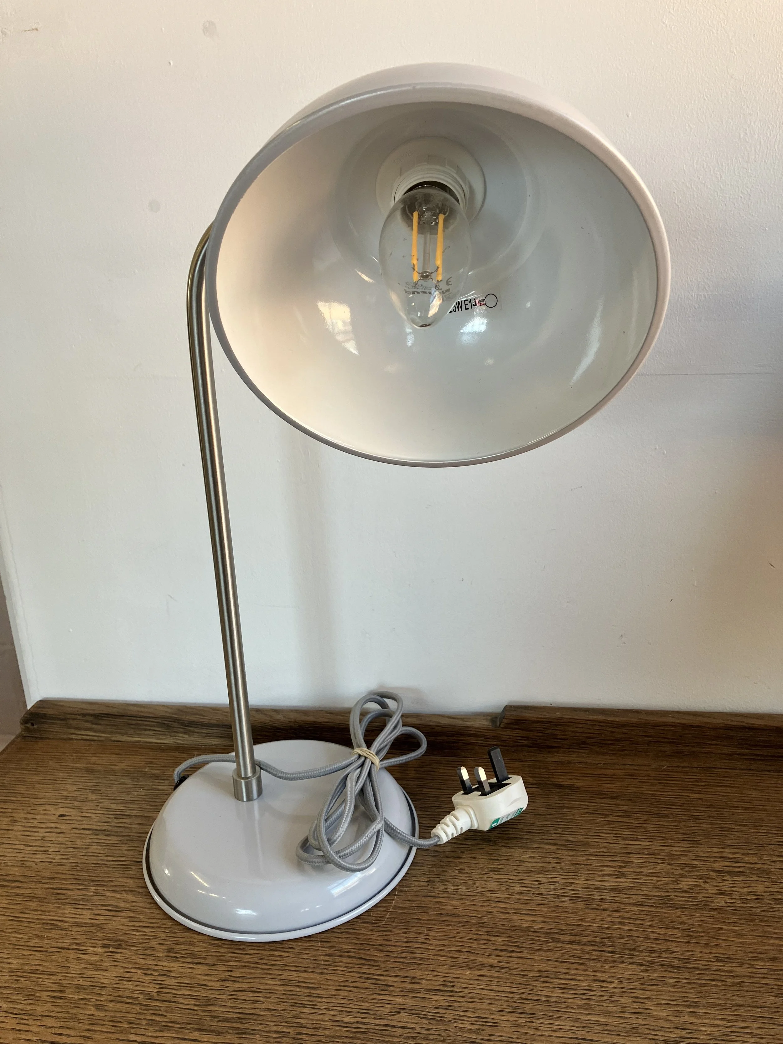 Dunelm Light Grey Metal Desk Lamp