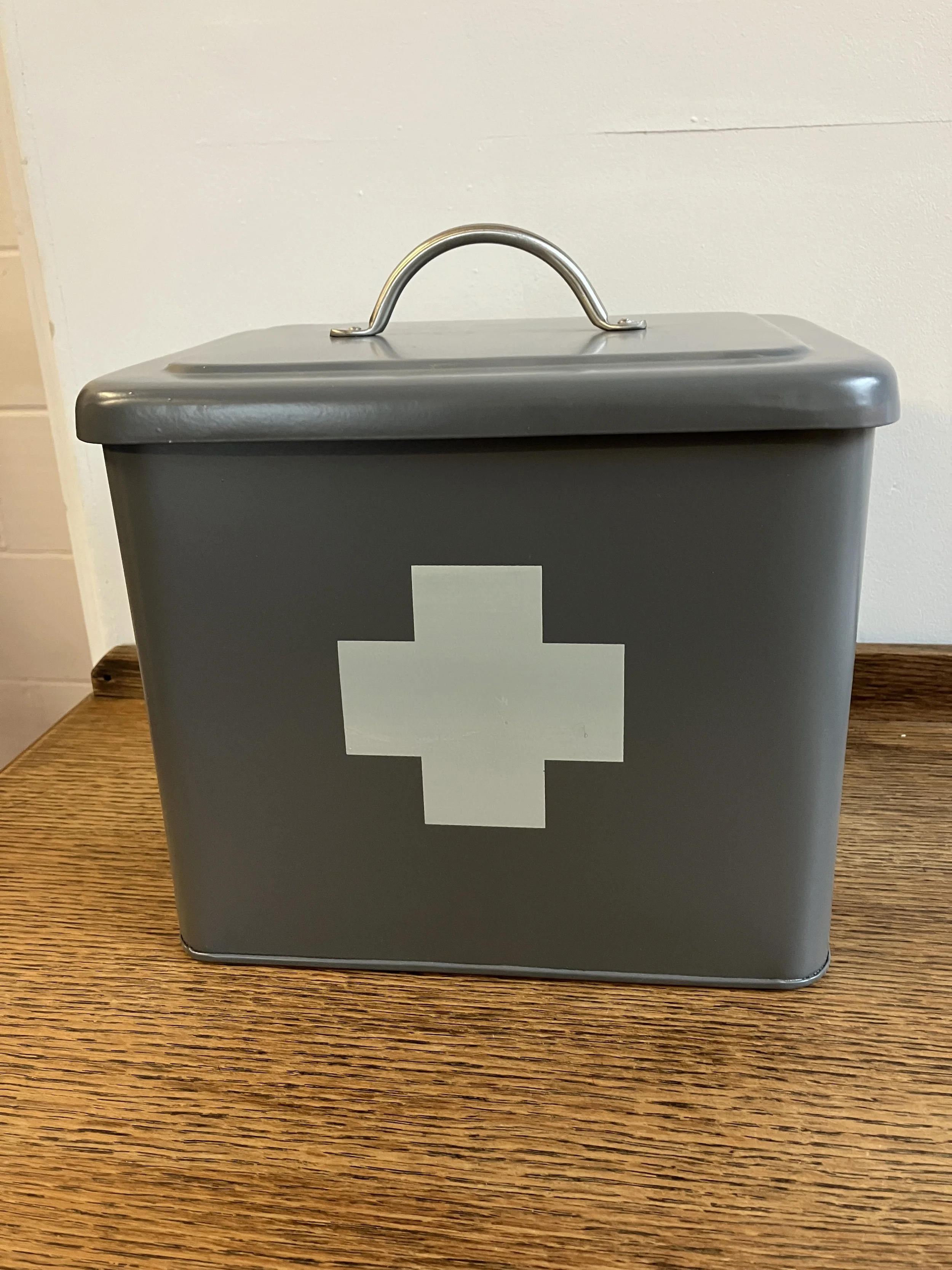 Loft 1850 Dark Grey Metal First Aid Box with Tray