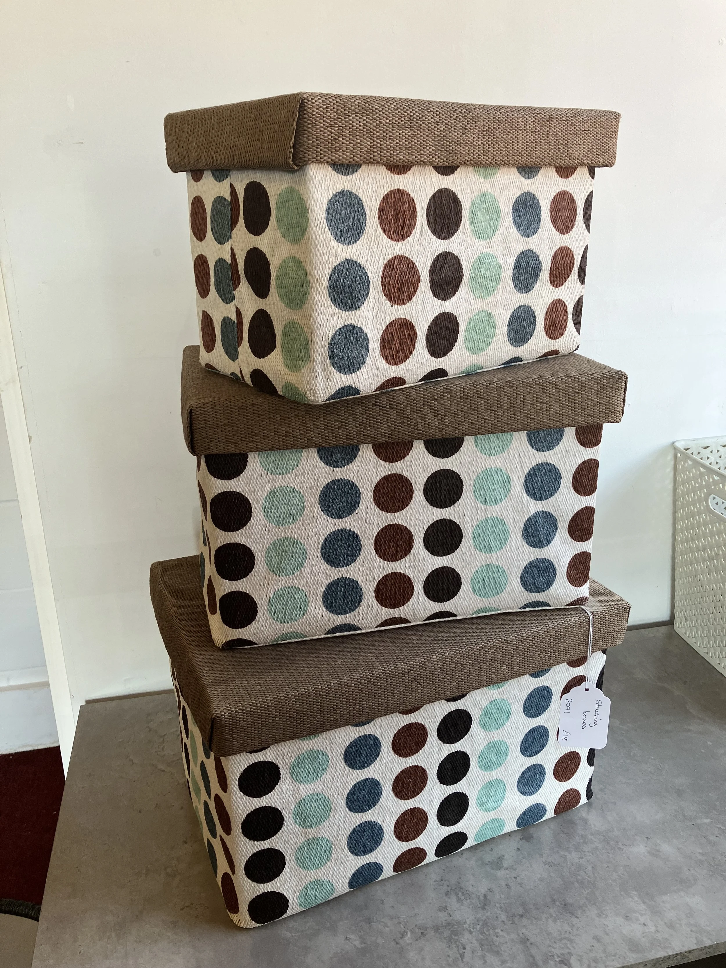 Set of Three Rectangle Fabric Stacking Boxes