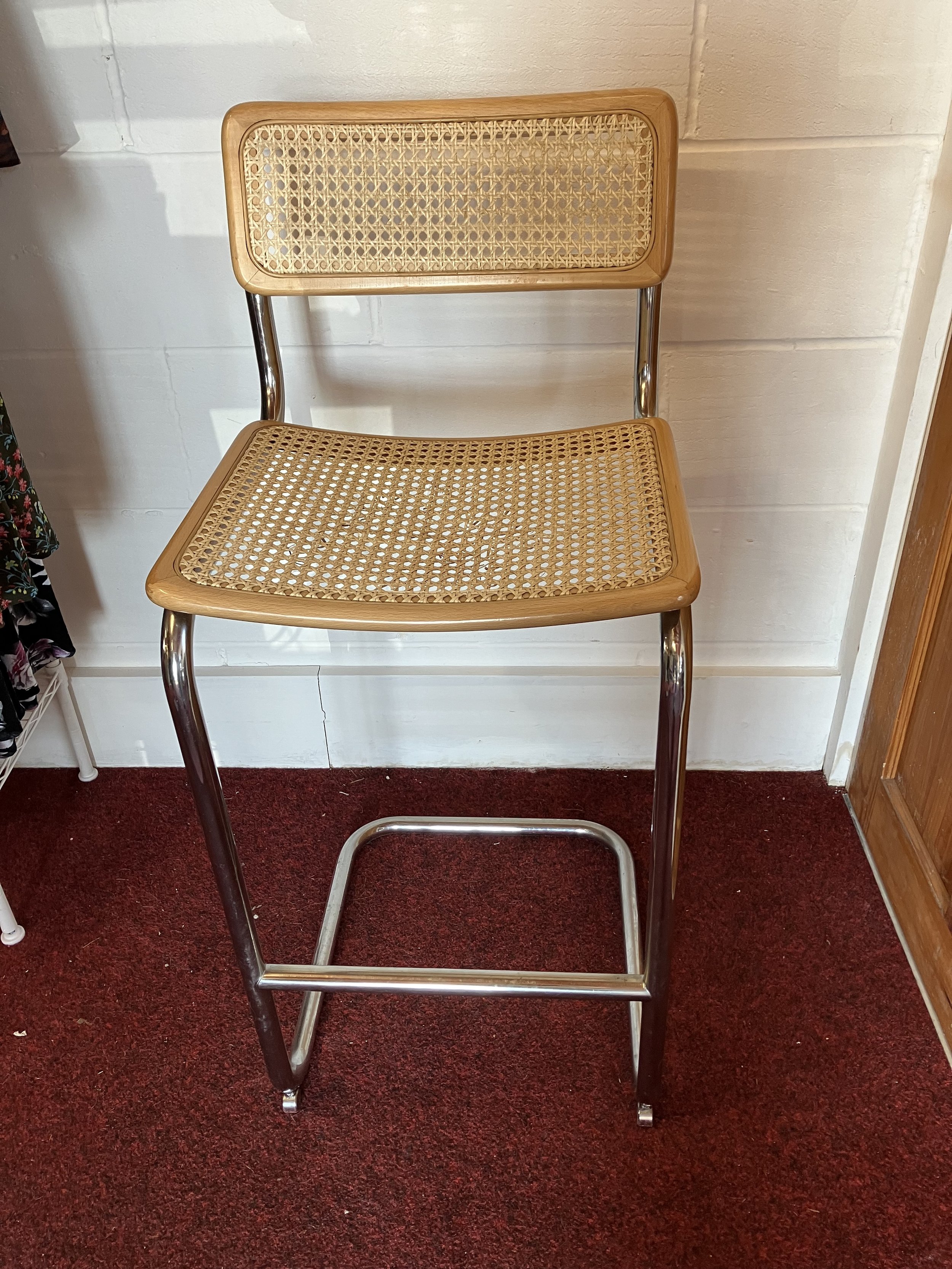 Vintage Cesca Bar Stool with Damaged Seat