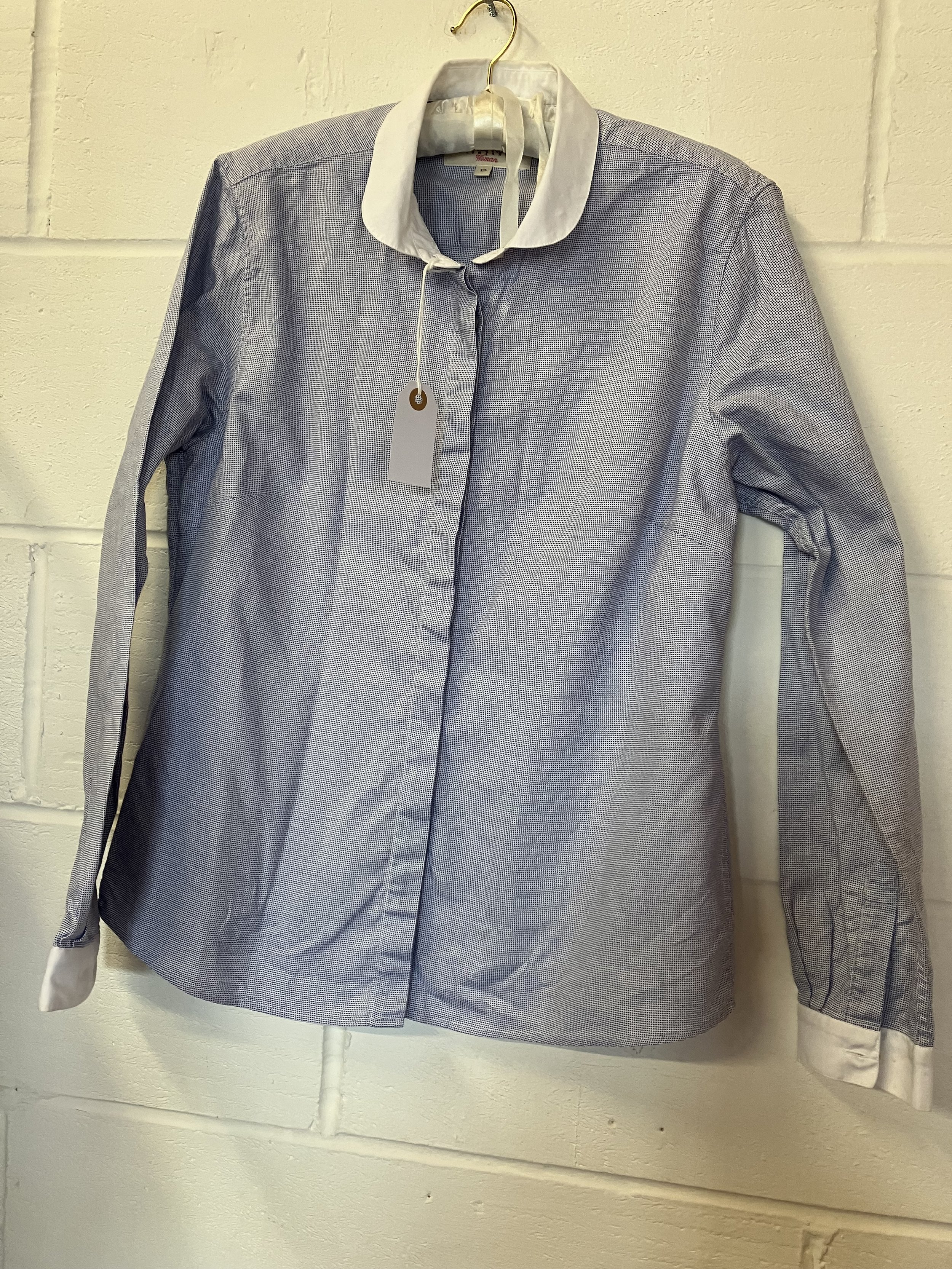 Ladies Blue and White Striped Shirt by The Saville Row Company