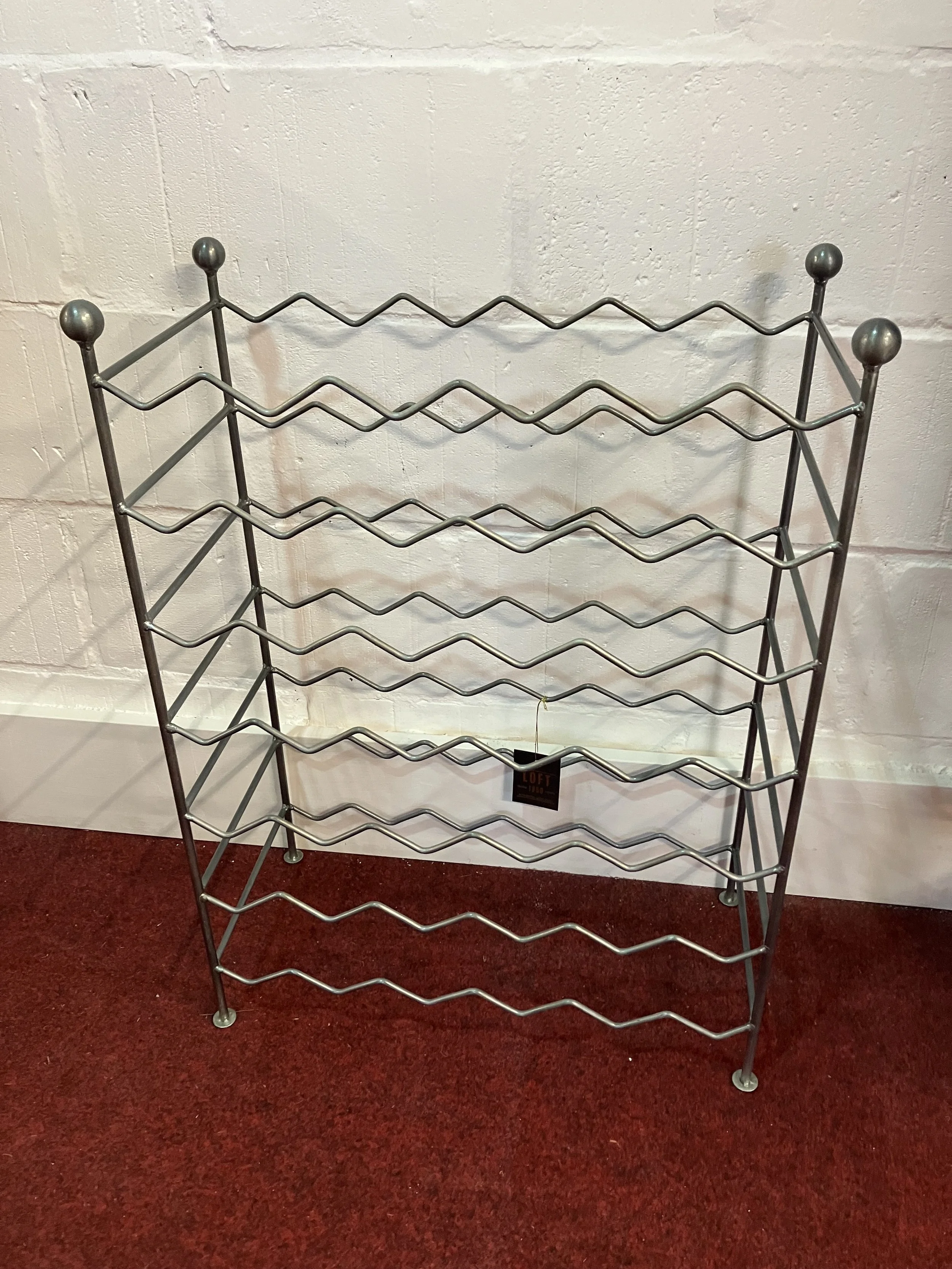 Loft 1850 Brushed Steel Seven Tier Freestanding Wine Rack