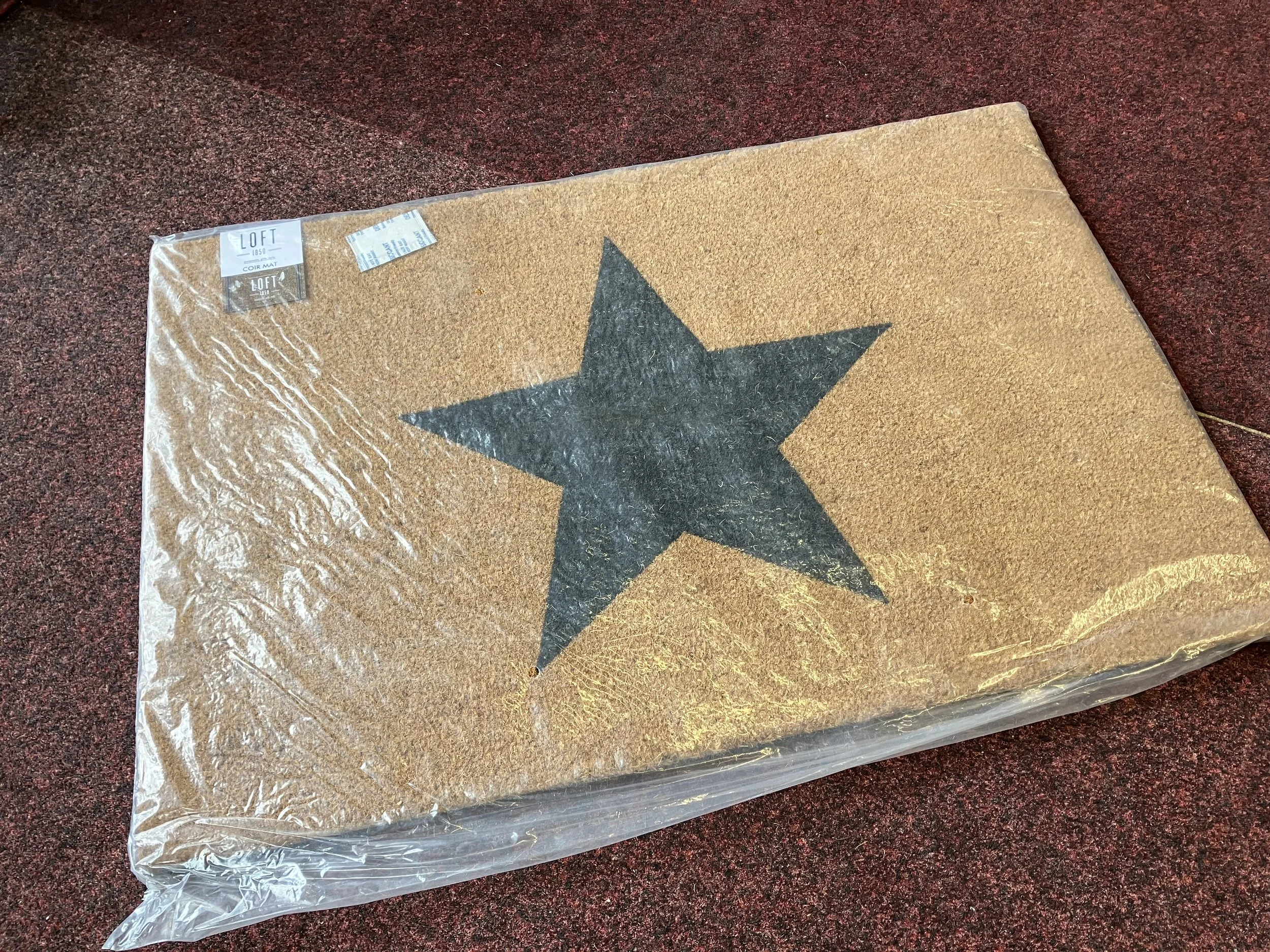 Loft 1850 Rectangle Coir Door Mat with Star Pattern