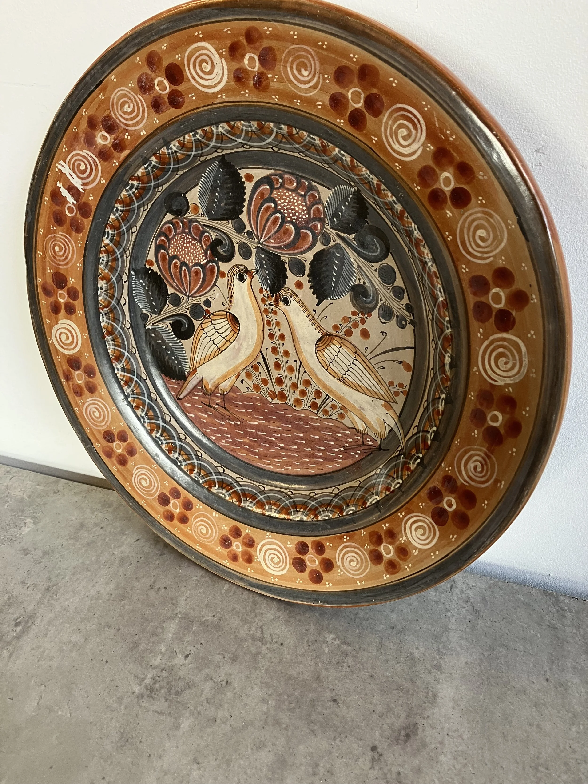 Vintage Mexican Folk Art Decorative Plate