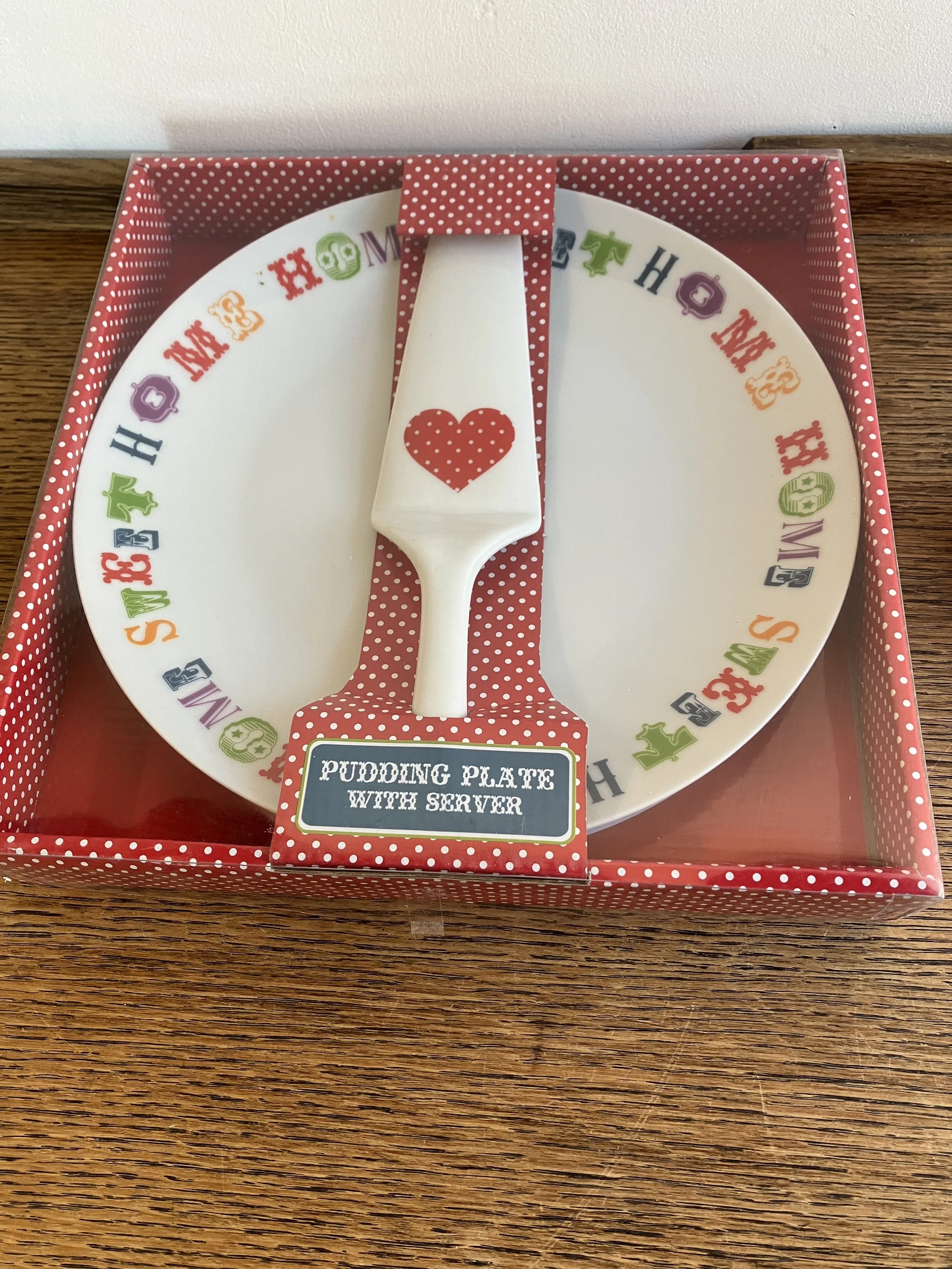 Ceramic Home Sweet Home Pudding Plate with Matching Server