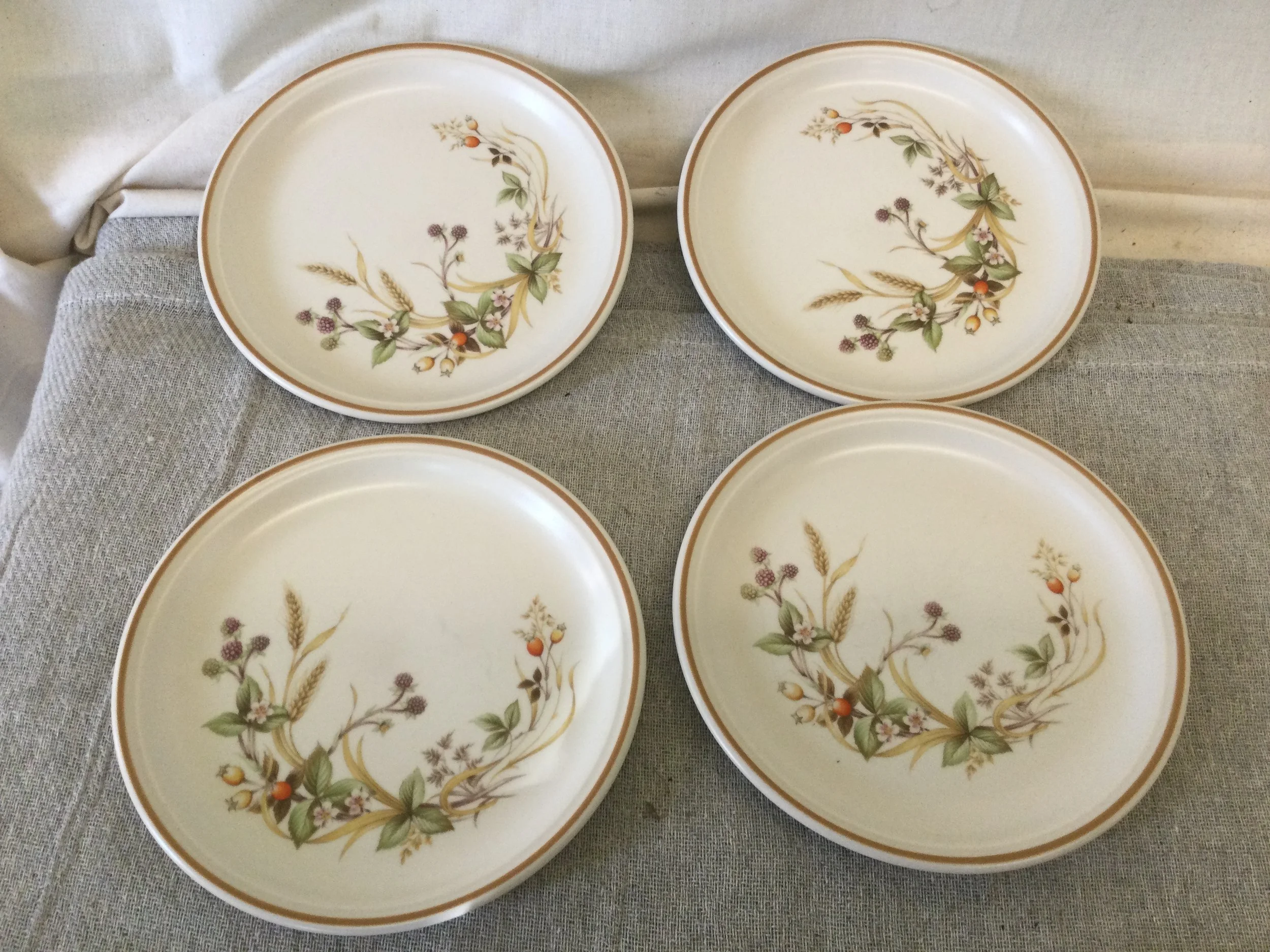 Set of Four Vintage Marks and Spencer Harvest Pattern Side Plates
