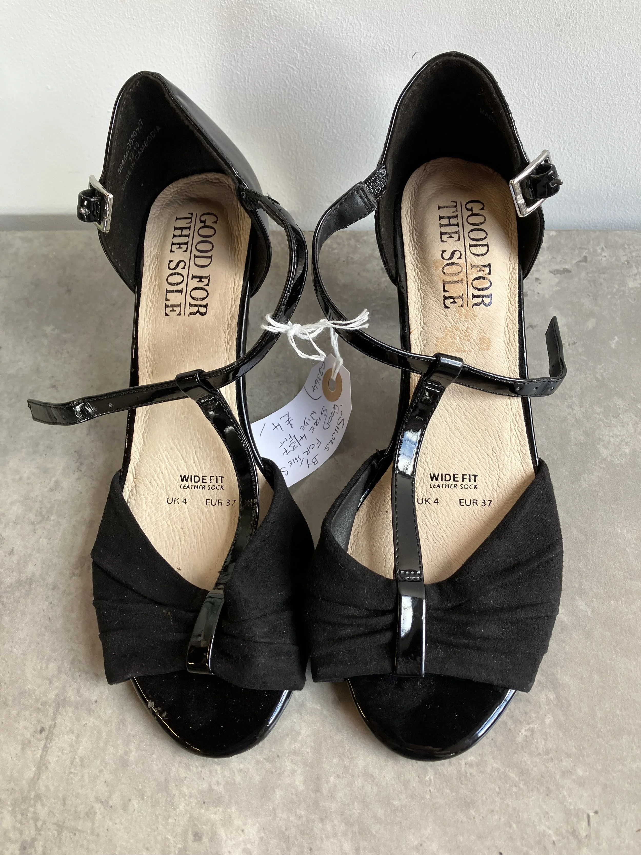 Pair of Black Patent Leather and Suede Shoes by Good For The Sole
