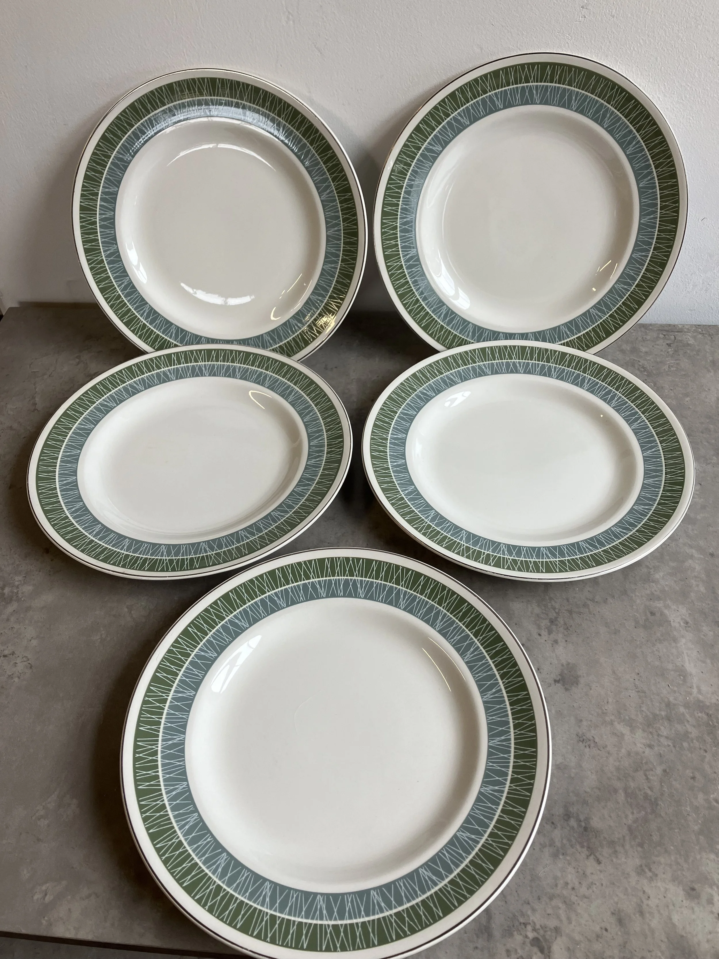 Set of Five Midwinter Whitehill Pattern Salad Plates