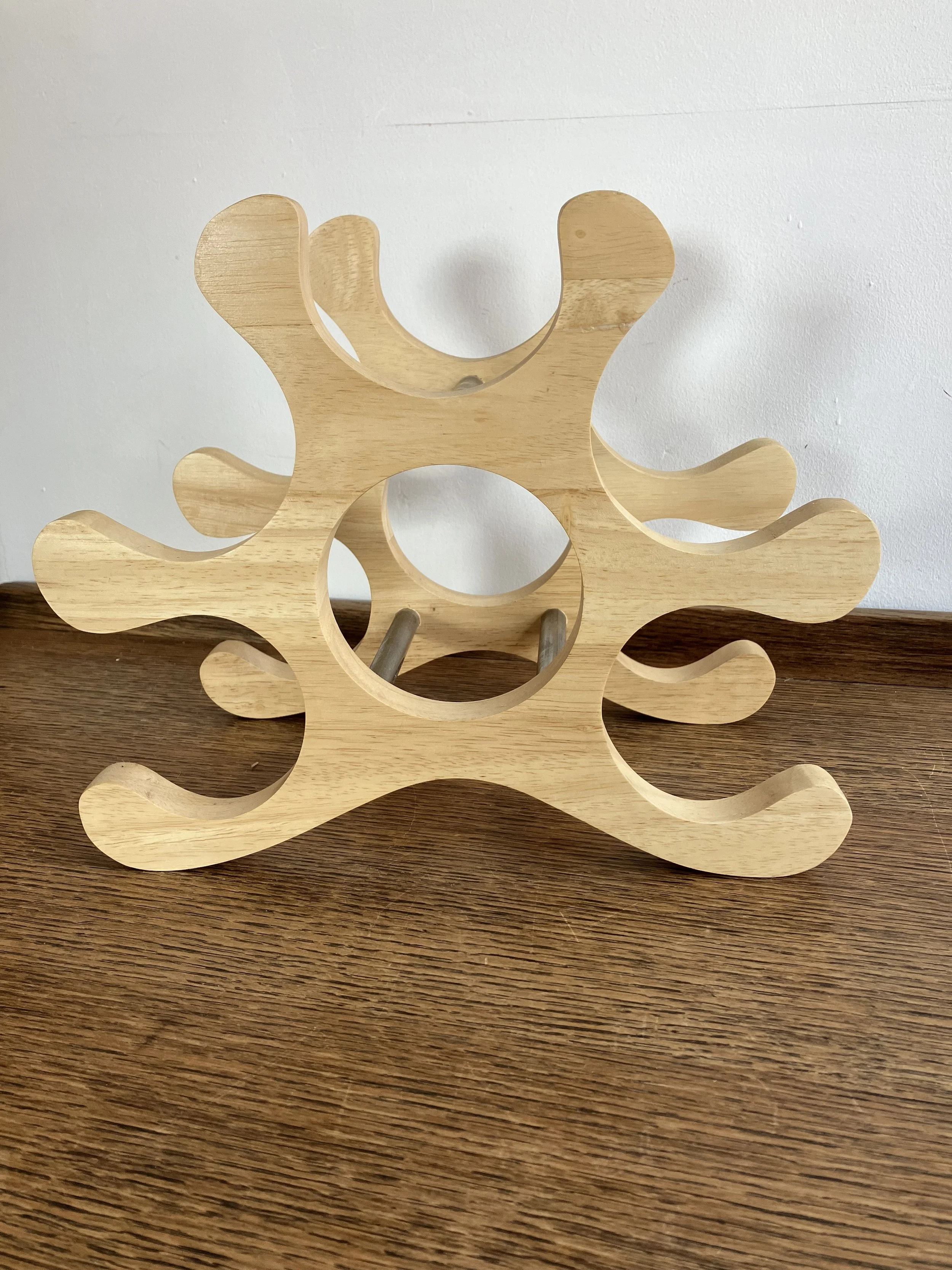 Wood and Metal Table Top Wine Rack