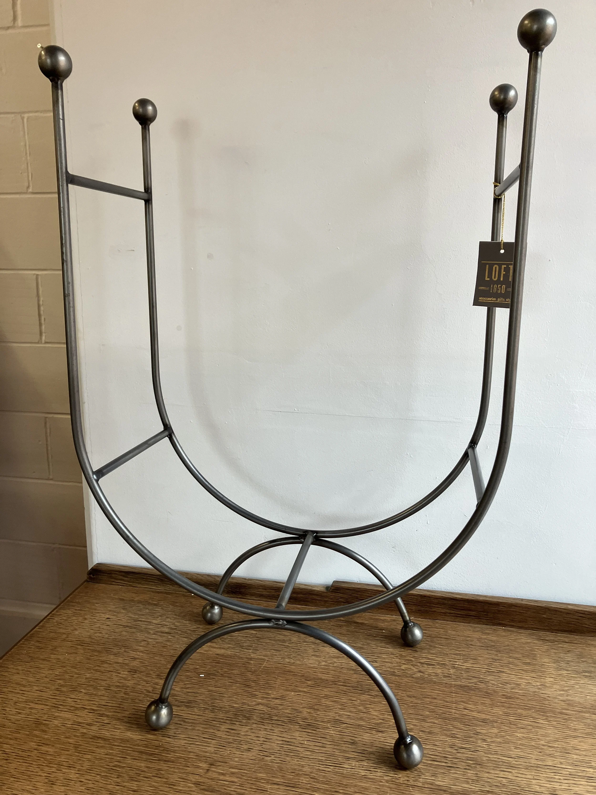 Loft 1850 Brushed Steel Tall Sided Freestanding Log / Wood Holder